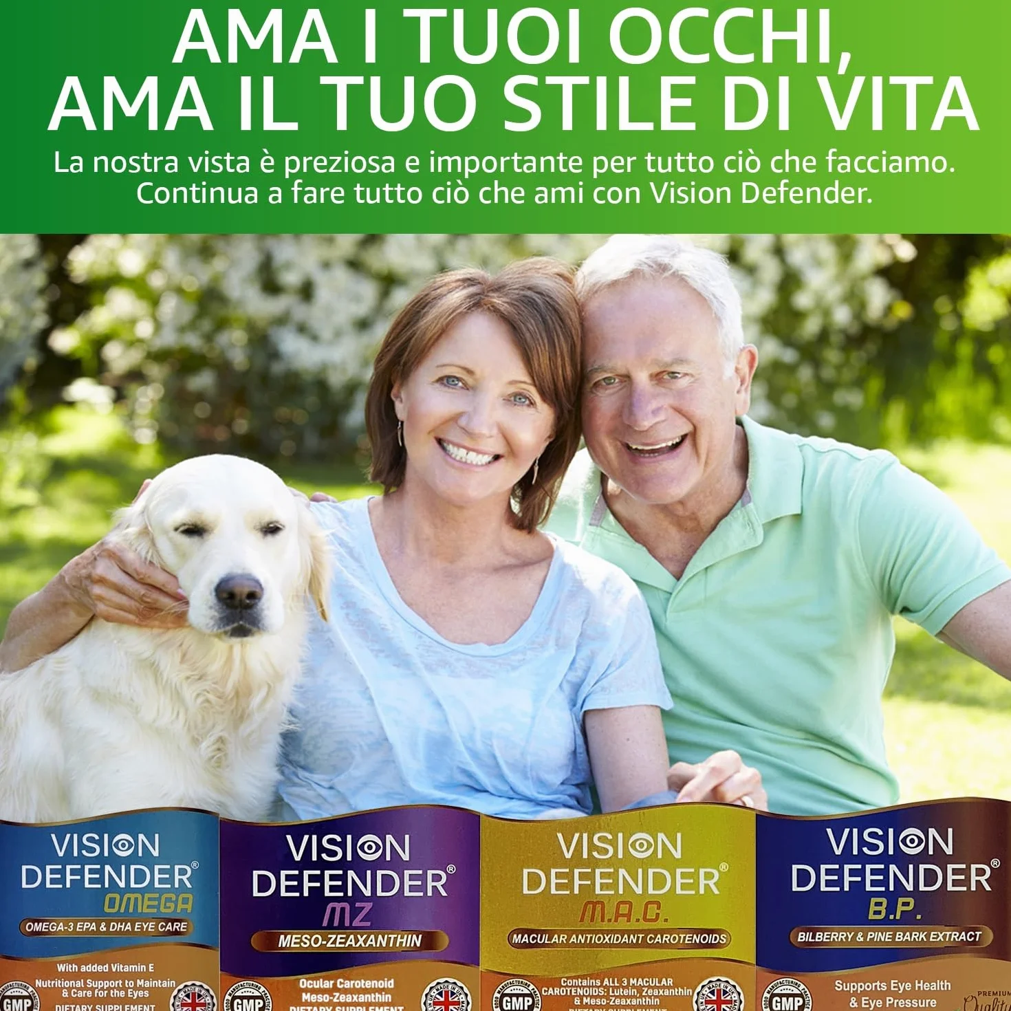 Vision Defender AMD AREDS2 Formula with Lutein Zeaxanthin Vitamins C E Zinc 25 mg Copper 90 Vegan Tablets