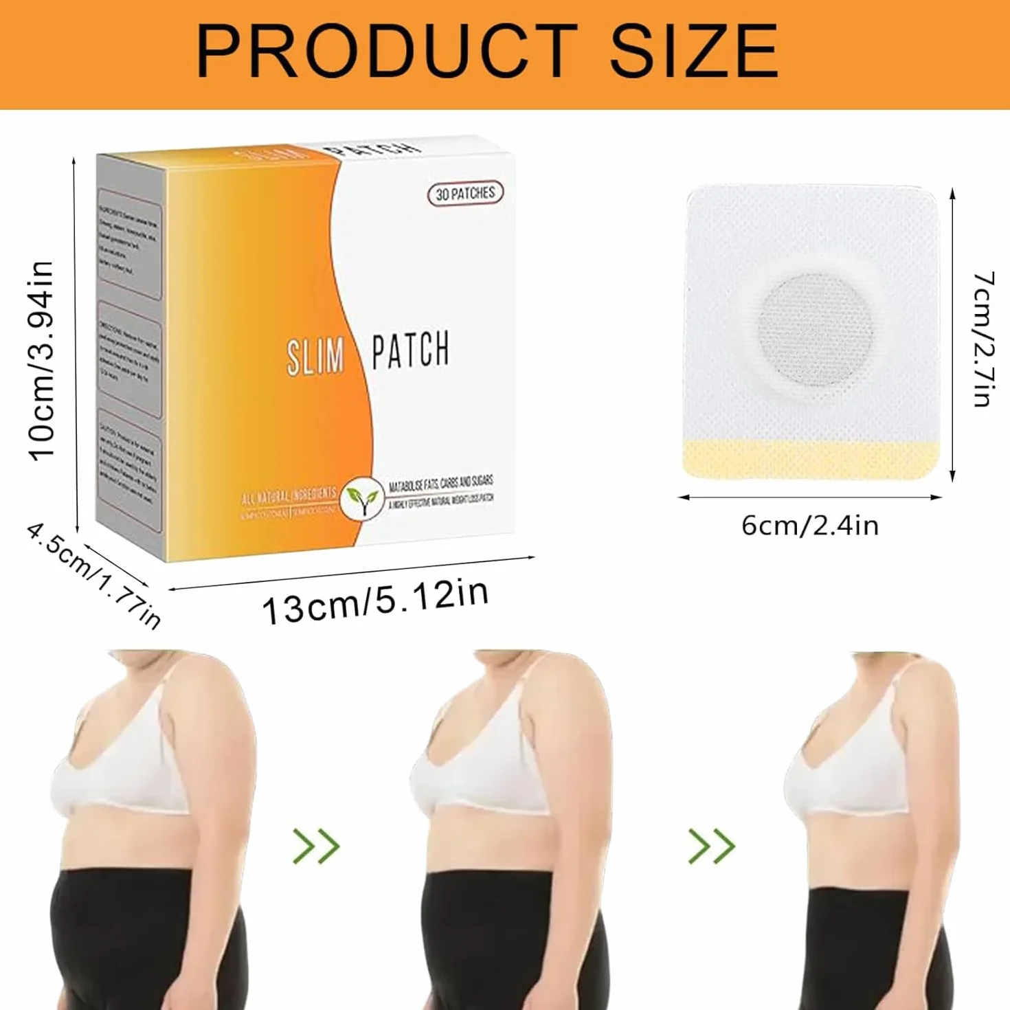 Cerotti Dimagranti Detox Ombelicali (30 Pezzi) - Patch Brucia Grassi per Addome e Pancia - Cerotti Snellenti - Trattamento Slimming