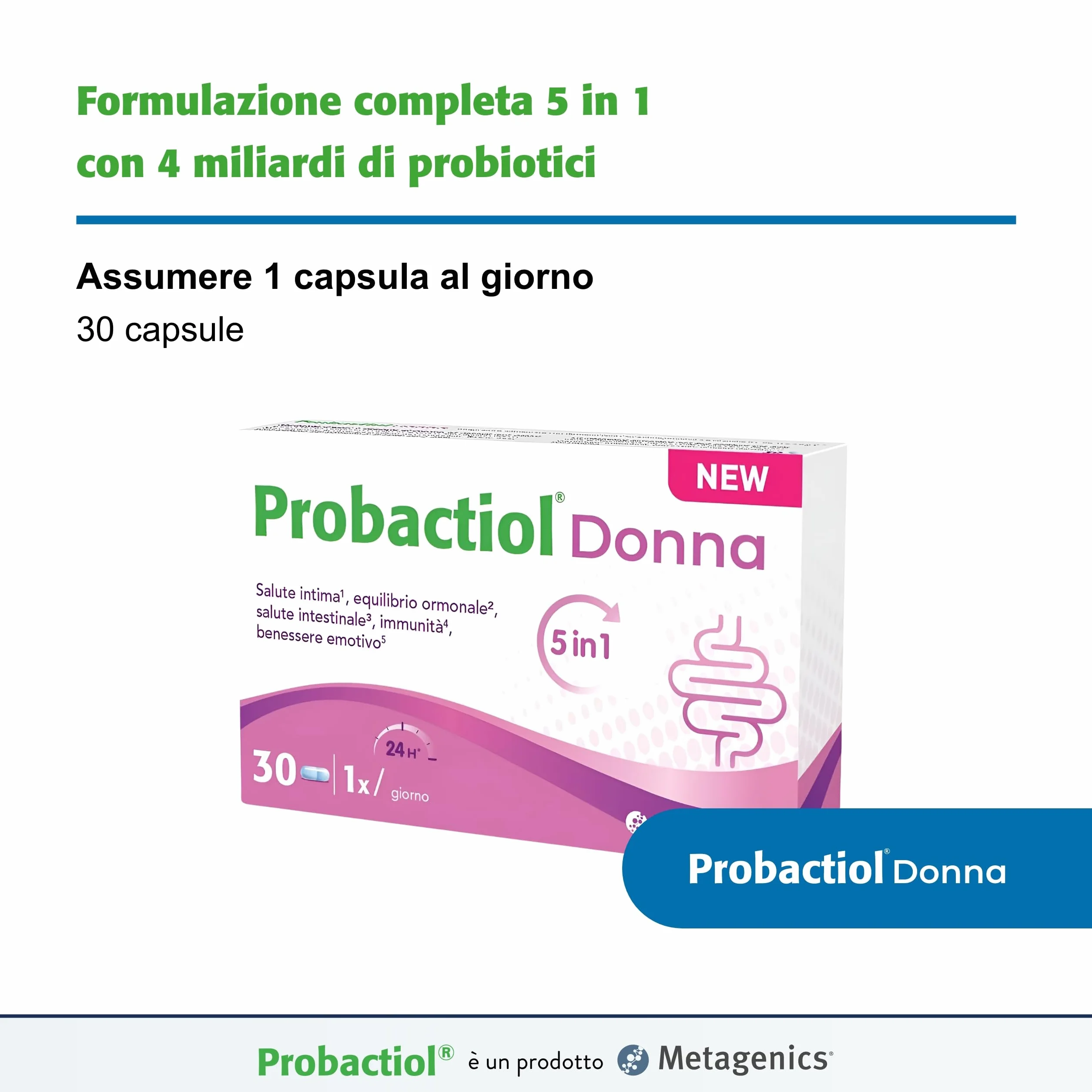 Metagenics Probactiol Donna 5-in-1 Probiotico Salute Femminile 30 Capsule