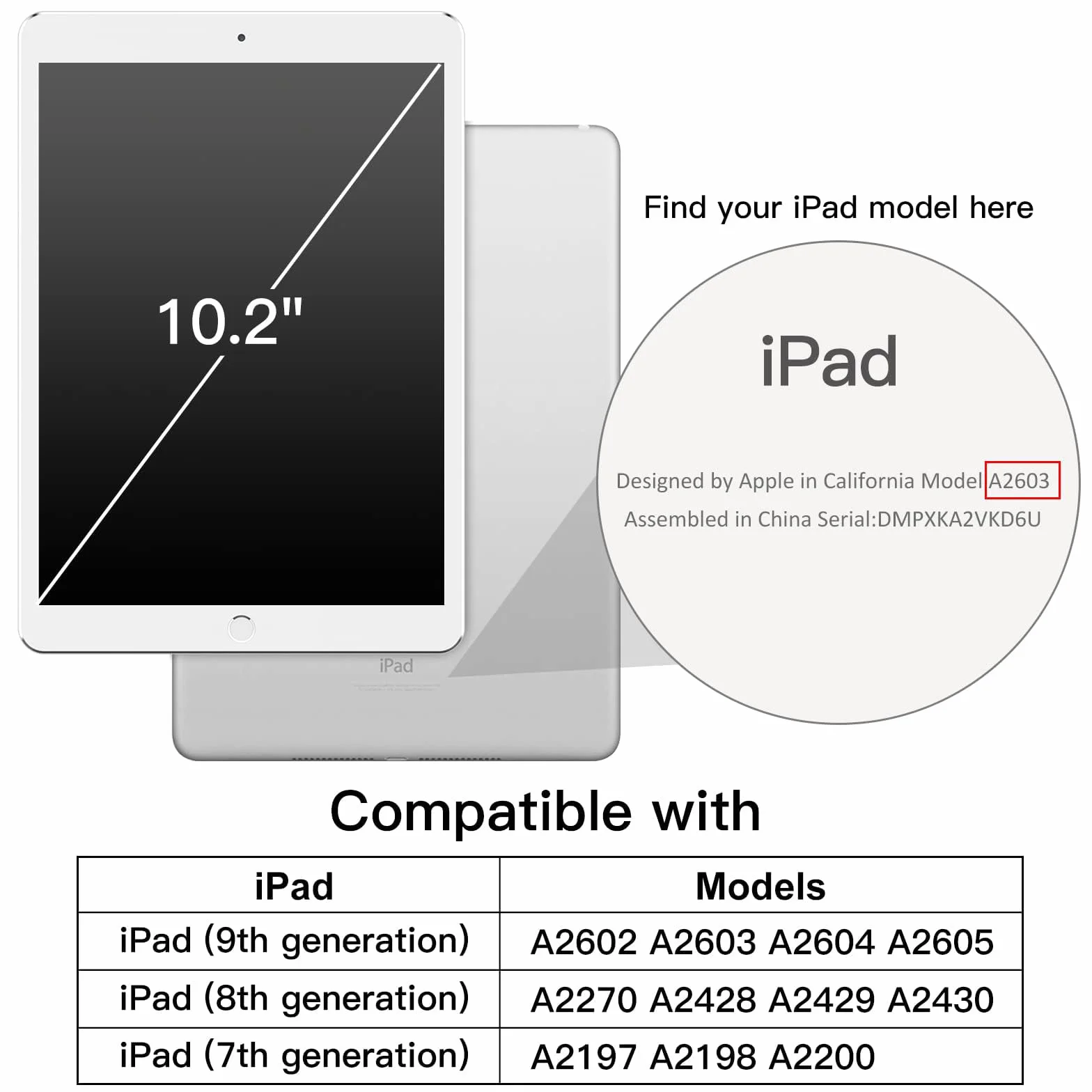 JETech Rotante Custodia per iPad 9/8/7 10,2 Pollici 2021/2020/2019 con Portapenne 360 Gradi Rotazione Cover Nero