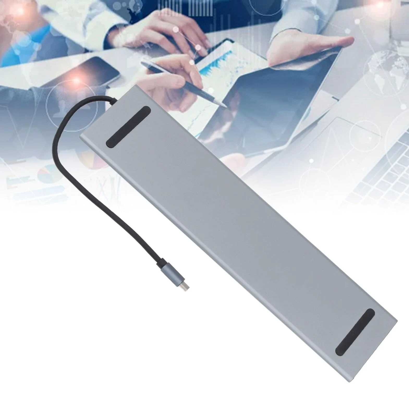 Fyearfly USB C DockingStation 12 in 1 USB C HUB STAZIONE 100W PD con VGA 2 USB 3.0 Ethernet SD/TF Slot Slot Gigabit Ethernet per Laptop