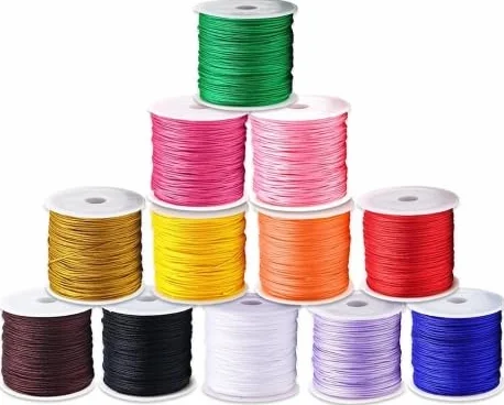 Corde intrecciate in diversi colori, 12 rotoli