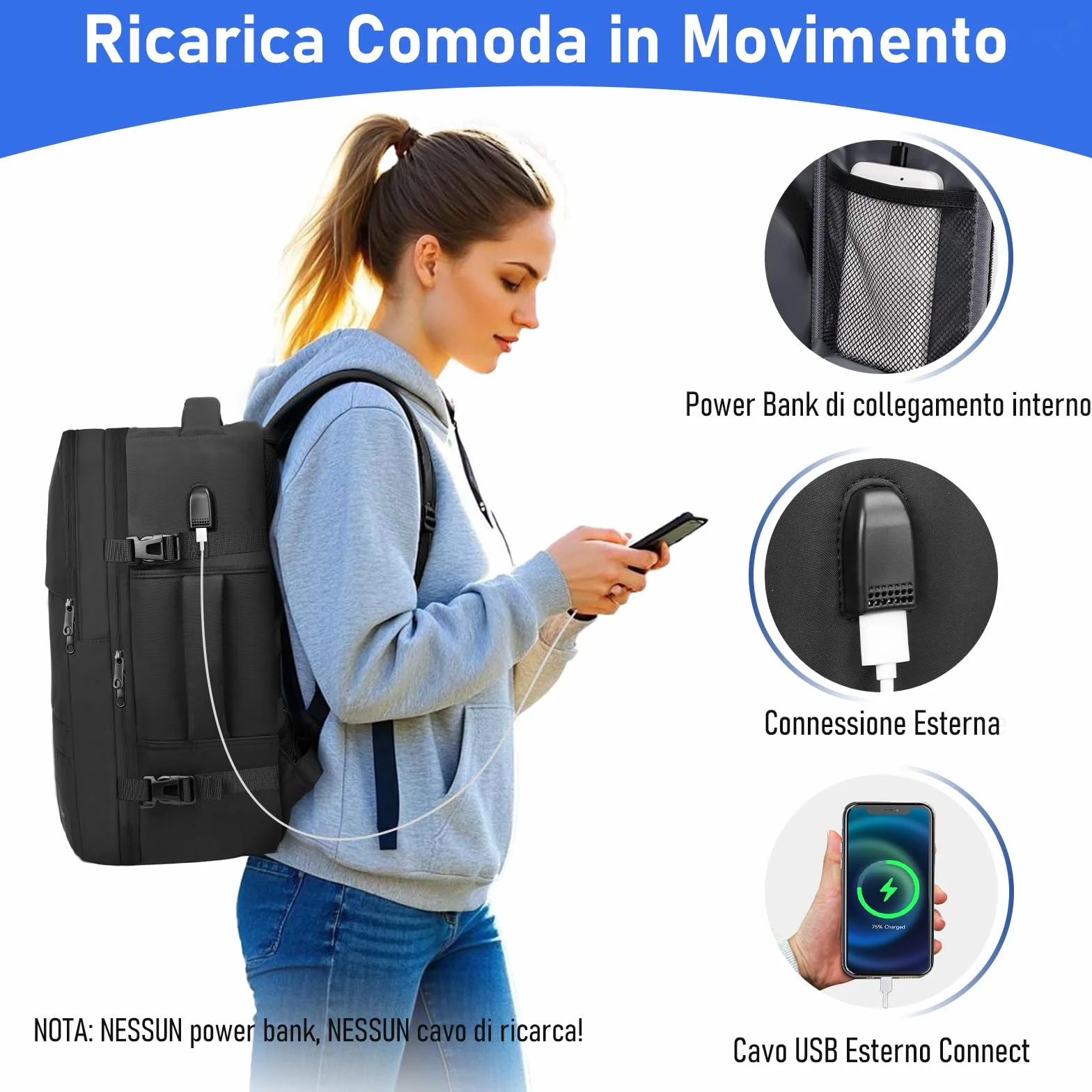 Taygeer Zaino 40x30x20 per Ryanair e Wizzair, Zaino da Viaggio Aereo Bagaglio a Mano Piccolo con Portascarpe, Borse da Cabina Uomo Donna Impermeabile Zaini Porta PC 14 Pollici per Scuola Lavoro, Nero