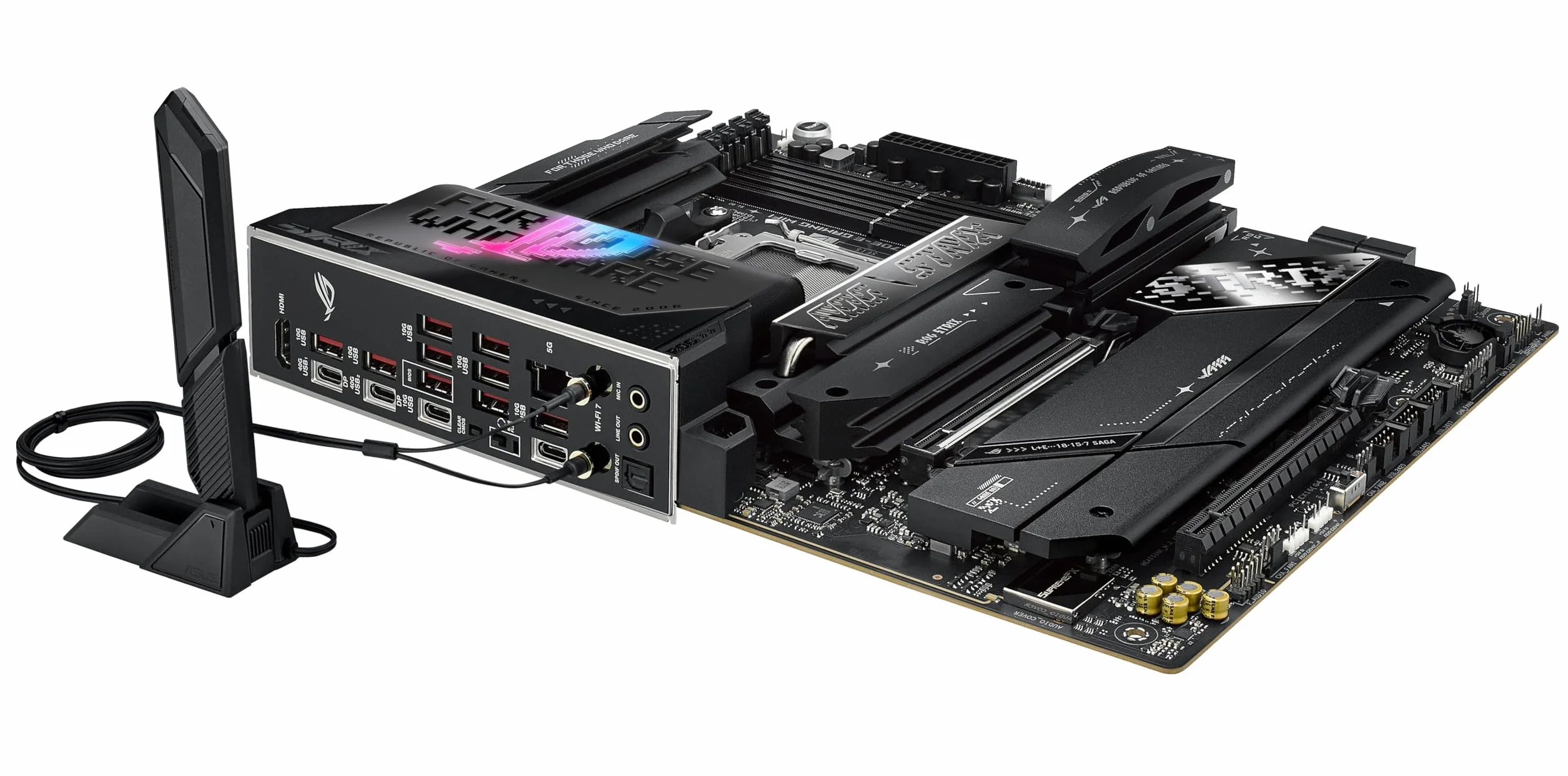 ASUS ROG Strix X870E-E Gaming WiFi Scheda madre AMD, 18+2+2 stadi di alimentazione, slot DDR5, cinque slot M.2, PCIe 5.0, GPU di nuova generazione, WiFi 7, USB 20G con PD 3.0 fino a 30W, Aura Sync