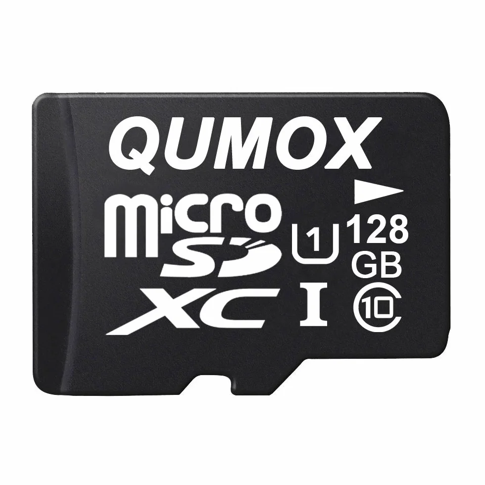 QUMOX 128GB Scheda memoria MICRO SD MEMORY CARD CLASS 10 UHS-I da 128 GB ad alta velocità Velocità di scrittura 30 MB / s Velocità di lettura fino a 80MB / S