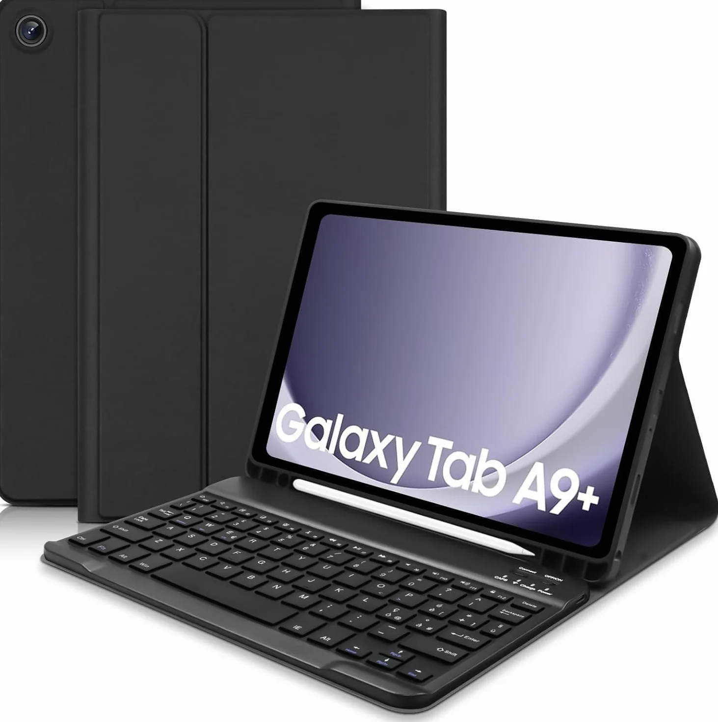 Tastiera Custodia per Samsung Galaxy Tab A9+ 2023 11 Pollici (SM-X210/X216/X218), Italiano QWERTY Rimovibile Bluetooth Tastiera, Custodia con Supporto Pencil per Samsung Galaxy Tab A9 plus-Nero