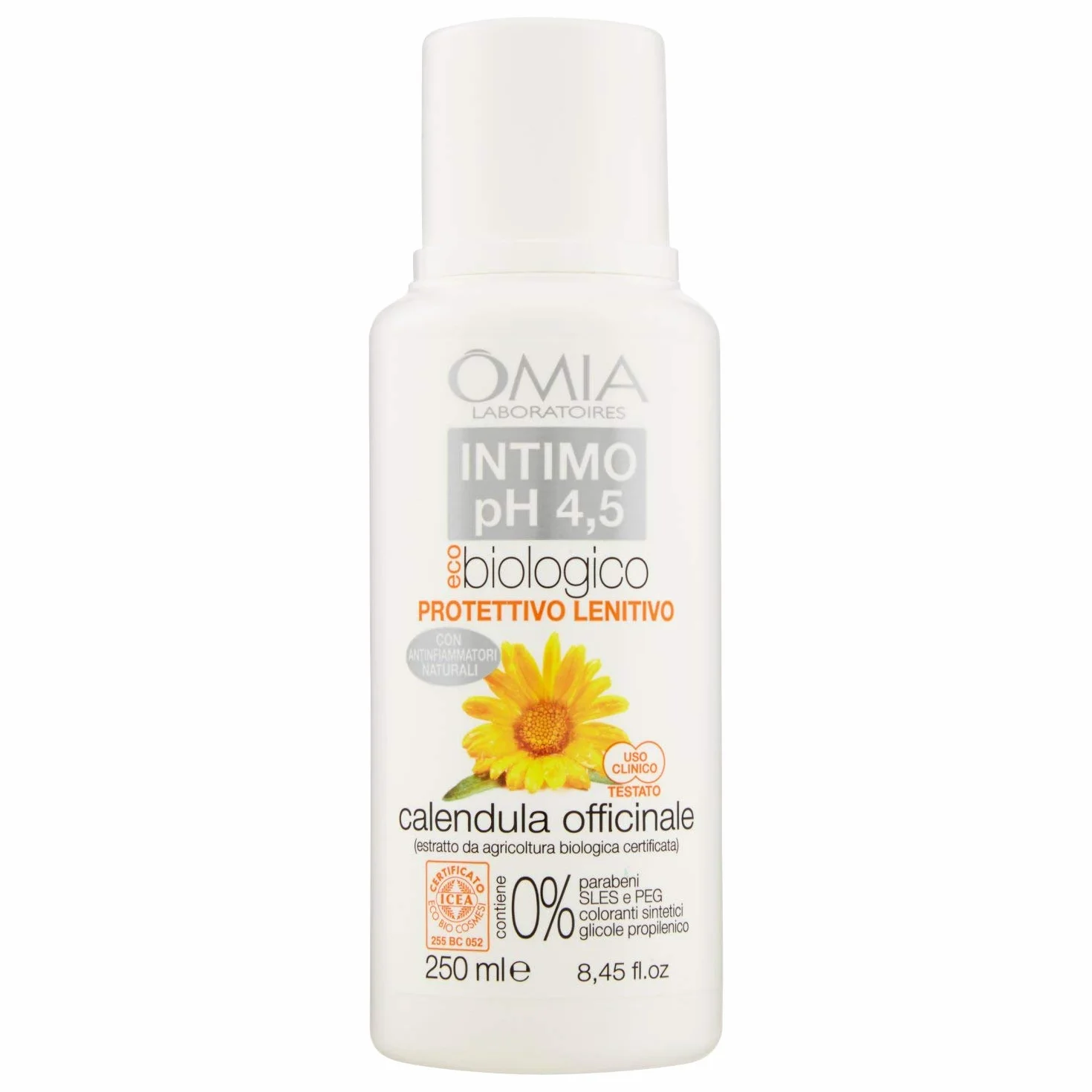 Omia Sapone Intimo Eco Bio Ph 4.5 Calendula Officinale Detergente Intimo 250 ml