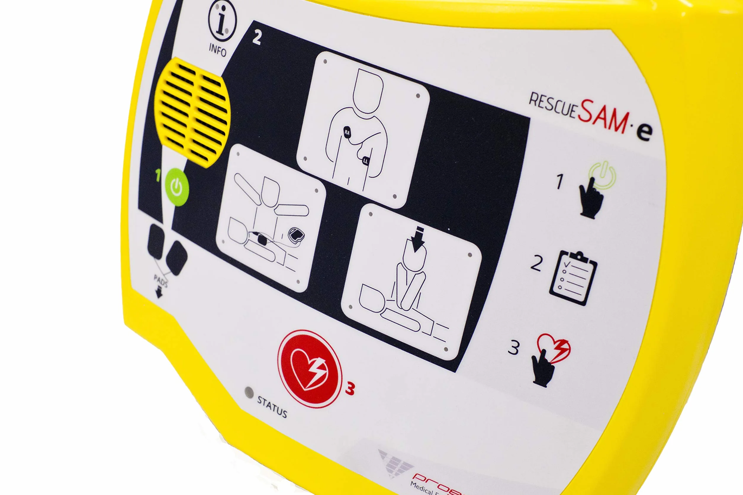 Defibrillatore DAE Rescue SAMe con elettrodi adulti e batteria