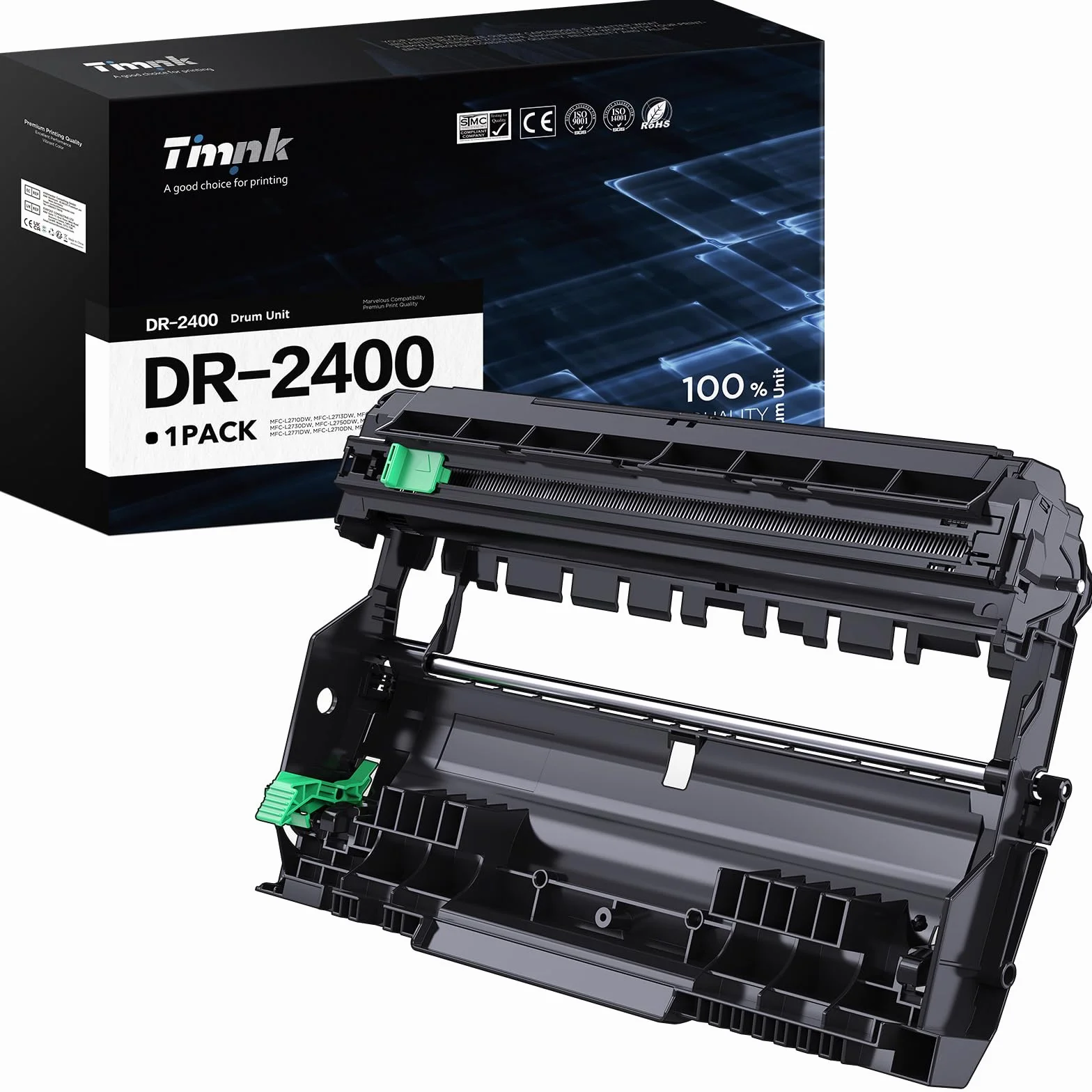 DR2400 (Solo unità tamburo) per Brother DR-2420, Compatibile per Brother MFC-L2710DN MFC-L2730DW MFC-L2750D HL-L2310D HL-L2350DN HL-L2370DN HL-L2375DW DCP-L2510D DCP-L2530DW