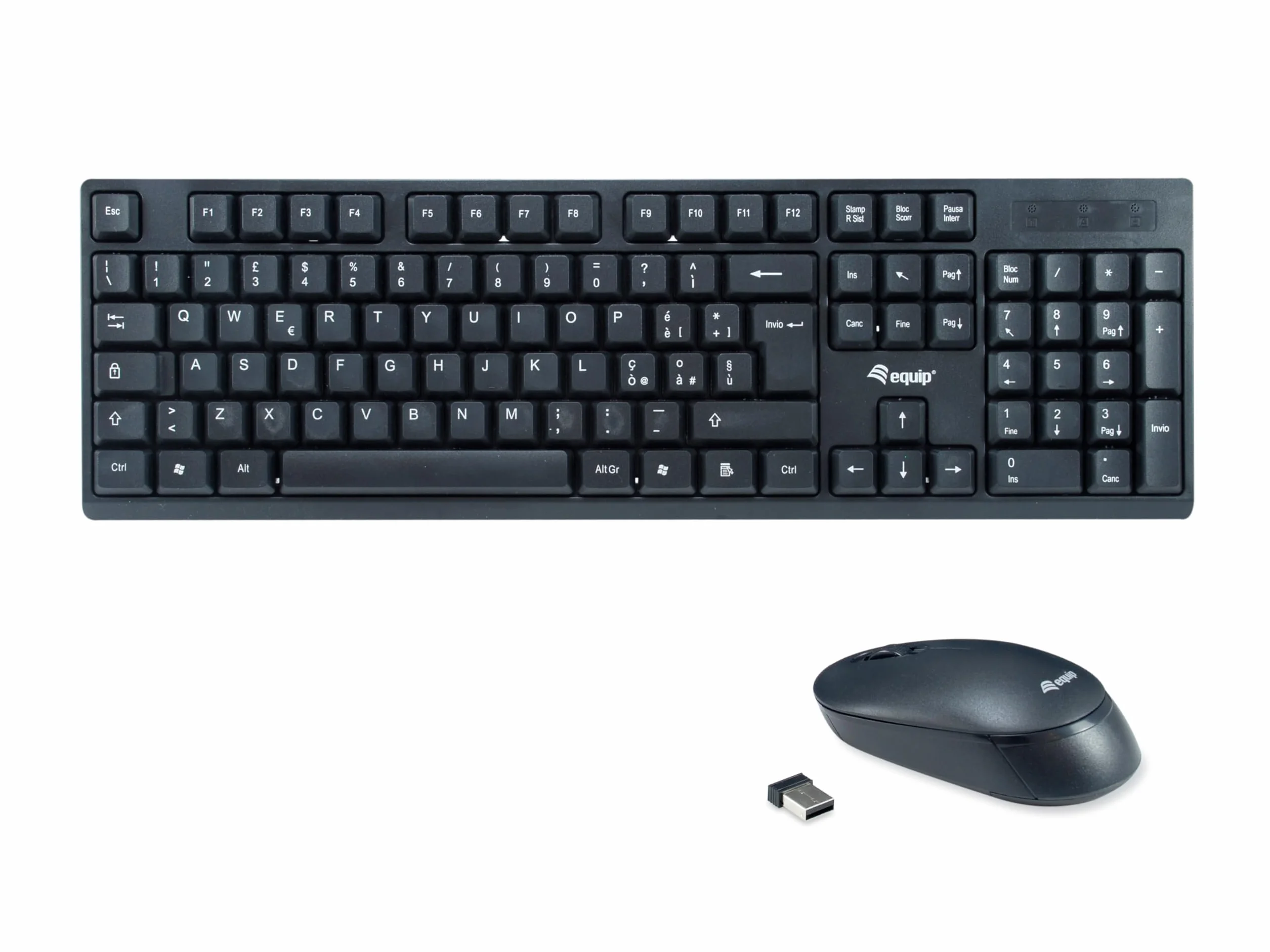 equip 245223 Tastiera e Mouse Wireless Layout Italiano (QWERTY)