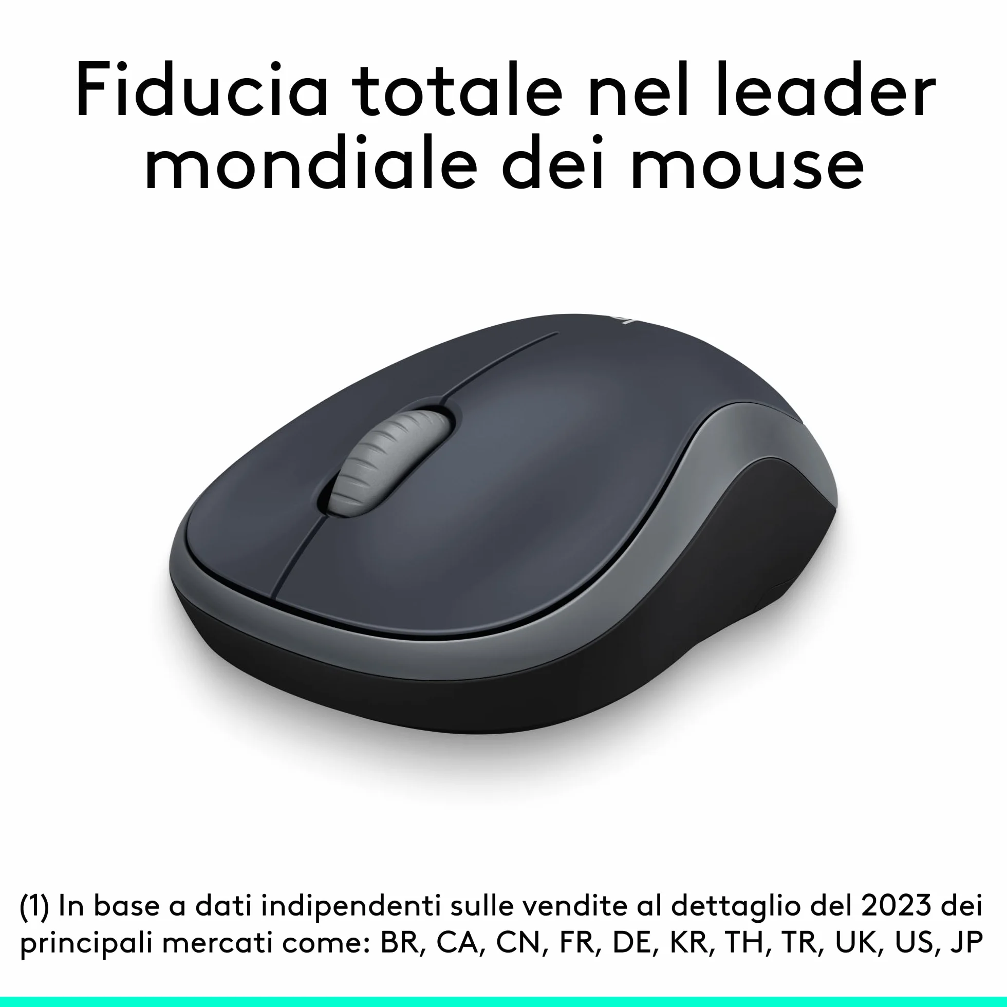 Logitech M185 Mouse Wireless 2,4 GHz Mini Ricevitore USB Tracciamento Ottico 1000 DPI Grigio