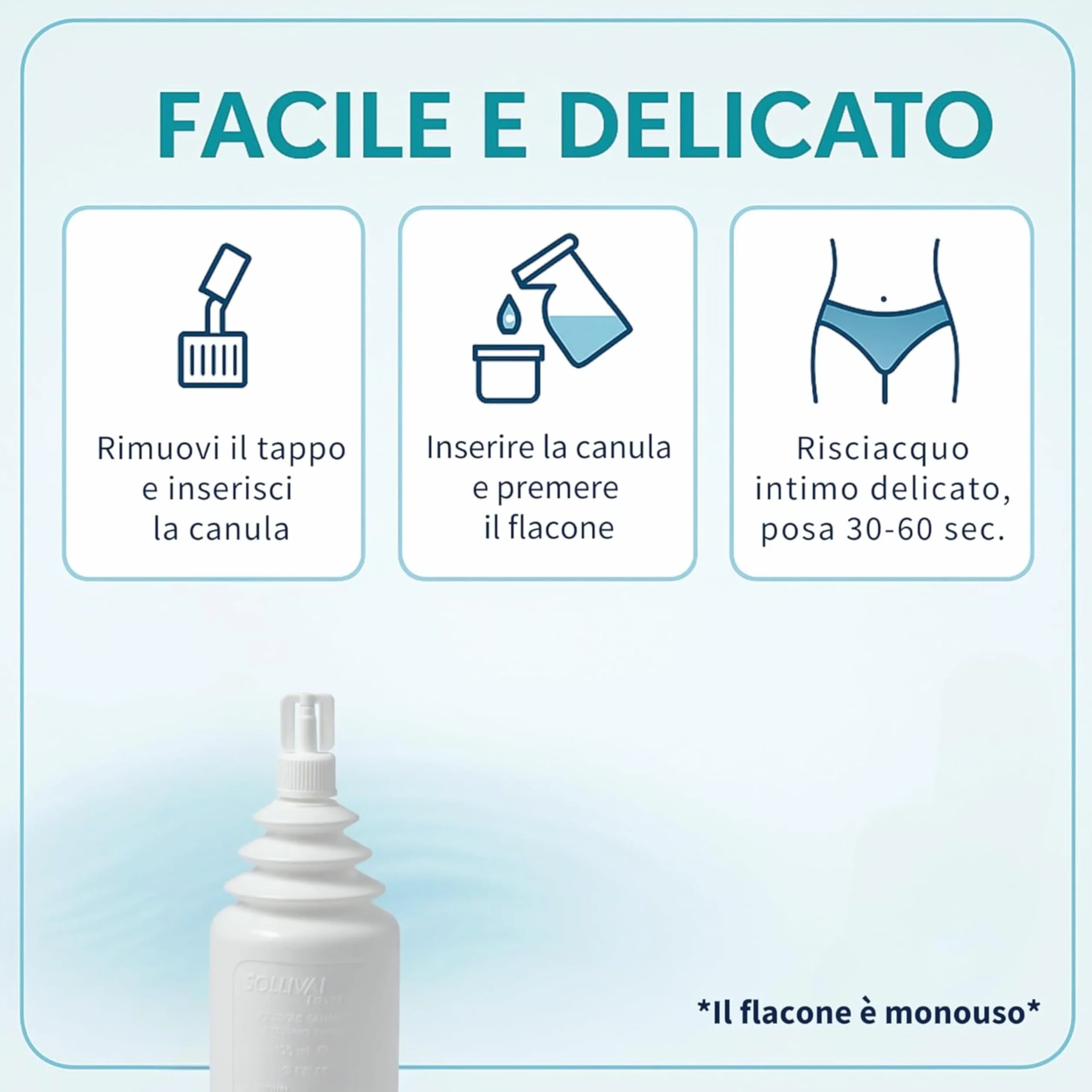 SOLLIVAL LAVANDA Soluzione Vaginale Calmante e Rigenerante 4x100ml Dispositivo Medico