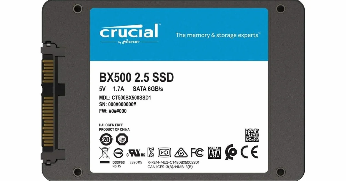 Crucial - Disco Ssd Interno - Bx500 - 500 Gb - 2,5 Pollici (ct500bx500sd1)