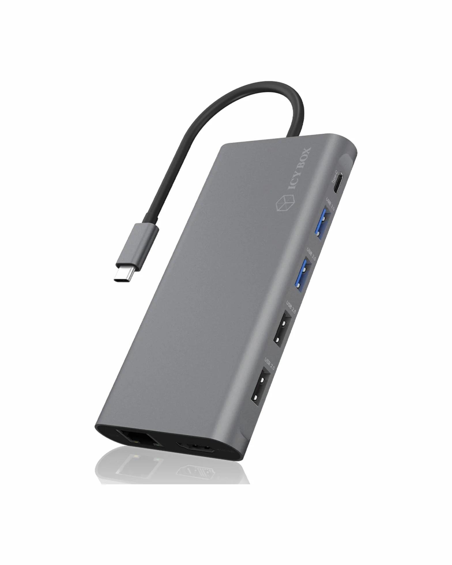 ICY BOX Docking Station USB-C (12-in-1) con 2x HDMI & 1x DP (4K 60Hz), 4x USB 3.0 HUB, Alimentazione 100W, Gigabit Ethernet, Dock Universale, IB-DK4050-CPD