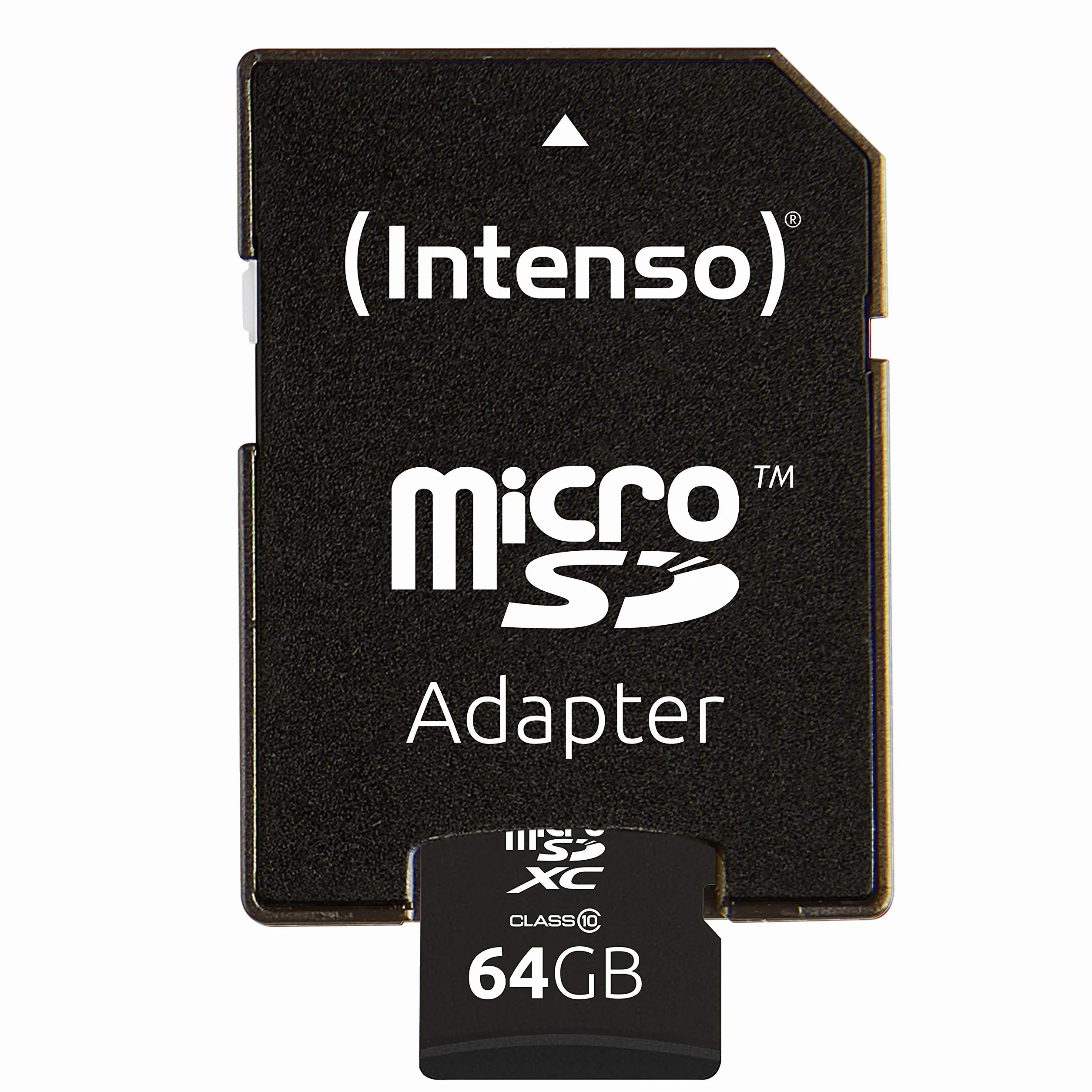 Intenso Scheda di memoria MicroSDXC da 64 GB, Class 10 (con Adattatore SD), Nero