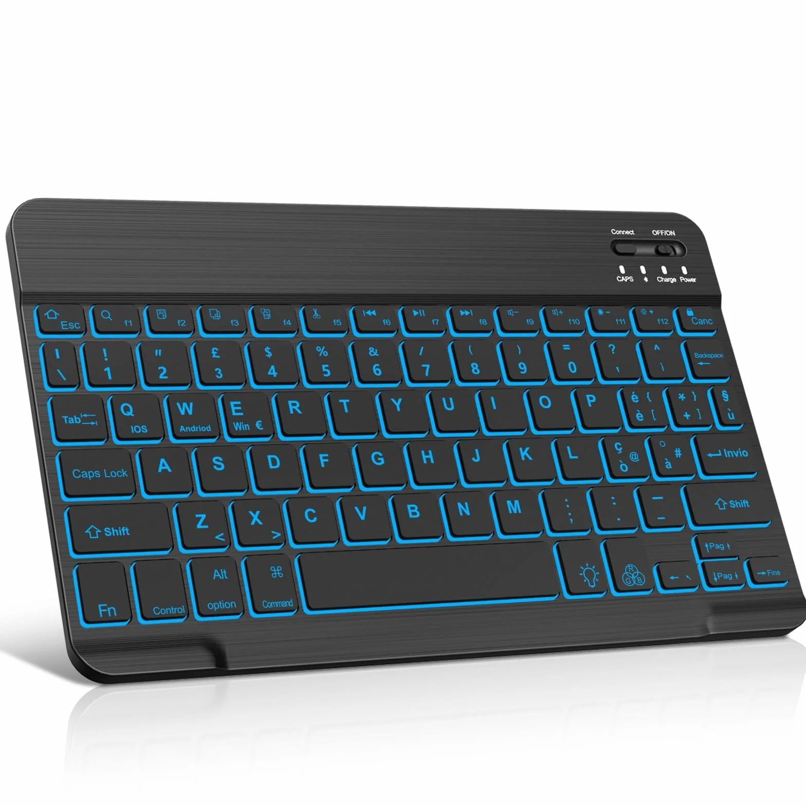 WINCHKING Bluetooth Tastiera per Tablet, Retroilluminata Tastiera wireless ultrasottile, Keyboard sottile e leggera per iPad, Android Samsung Tablet, Xiaomi Redmi Pad, Huawei, Lenovo Teblet, Nero