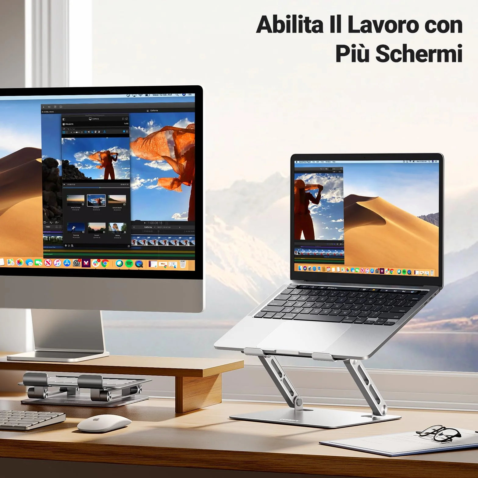 UGREEN Supporto per Laptop Pieghevole e Regolabile, Porta per PC Portabile Ergonomica con Raffreddamento Ventilato da 10 a 17 Pollici Compatibile con MacBook Air Pro HP Dell Acer
