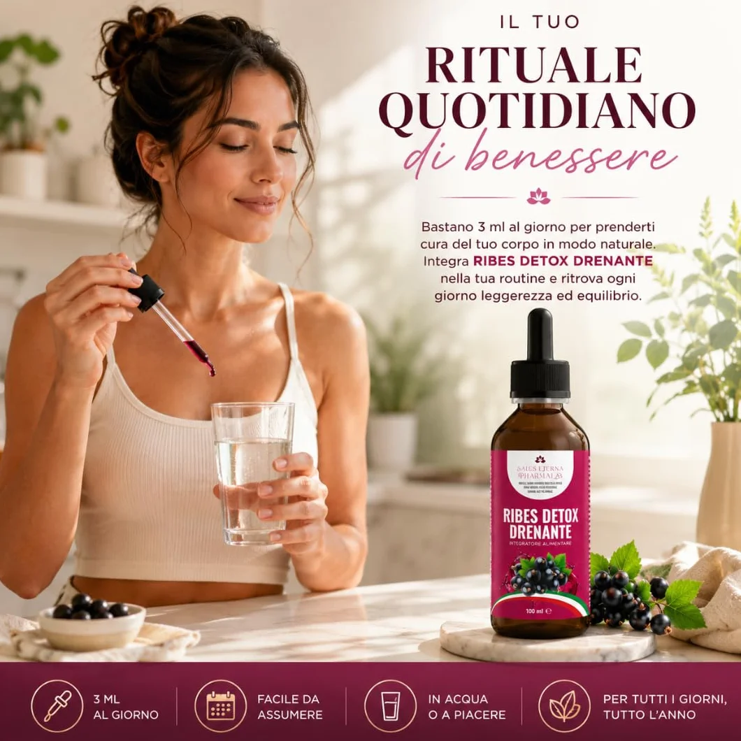 Salus Eterna Ribes Nero Nigrum Detox Drenante Forte 100ml Depurativo Naturale Fegato Reni Antiossidante Diuretico Ritenzione Idrica