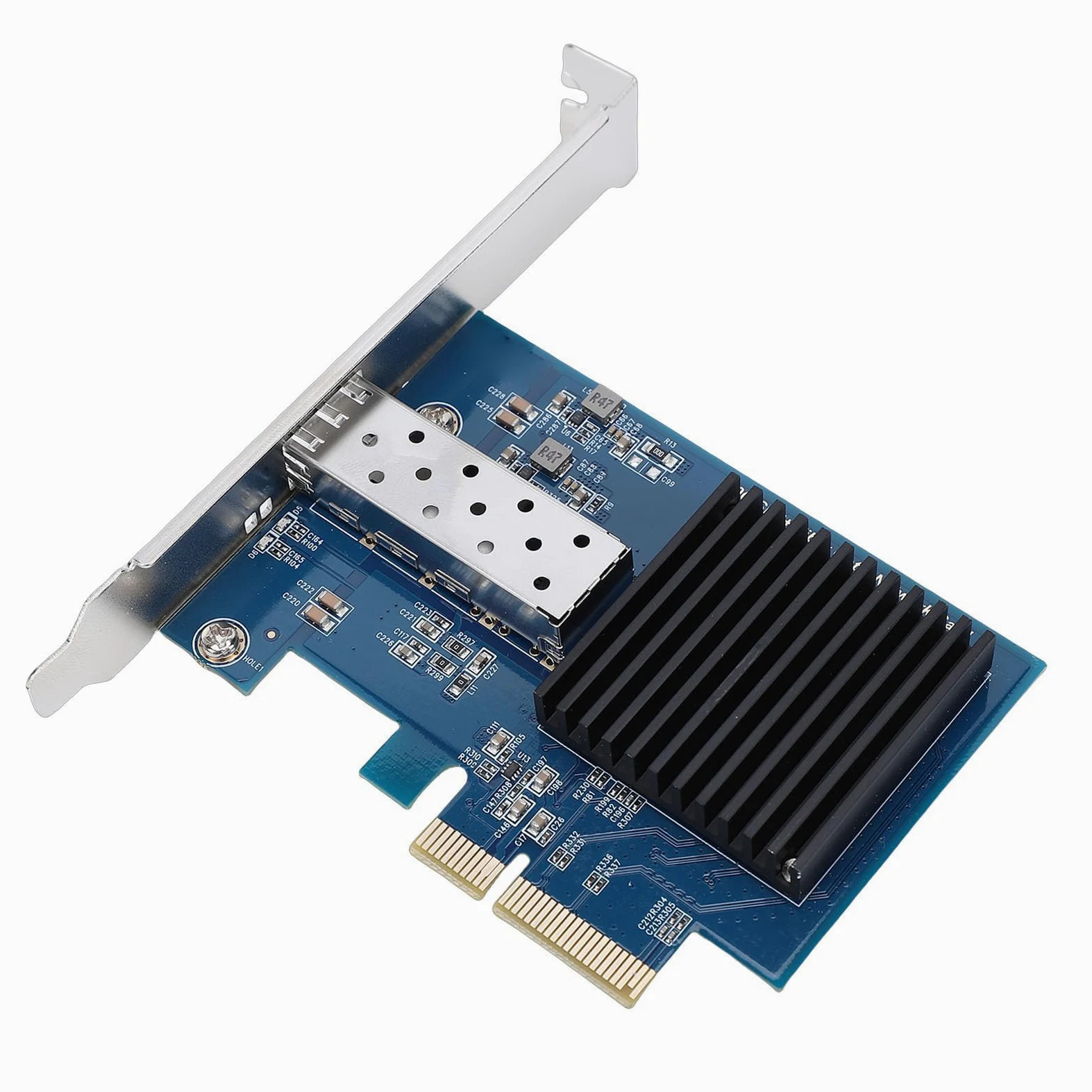 Yctze Scheda di Rete PCIe 10G, Adattatore Ethernet in Fibra PCIe 3.0 X4 a Porta Singola, Scheda di Interfaccia di Rete con Slot SFP Aperto, Ideale per Wins 11 e Supporto di Avvio PXE