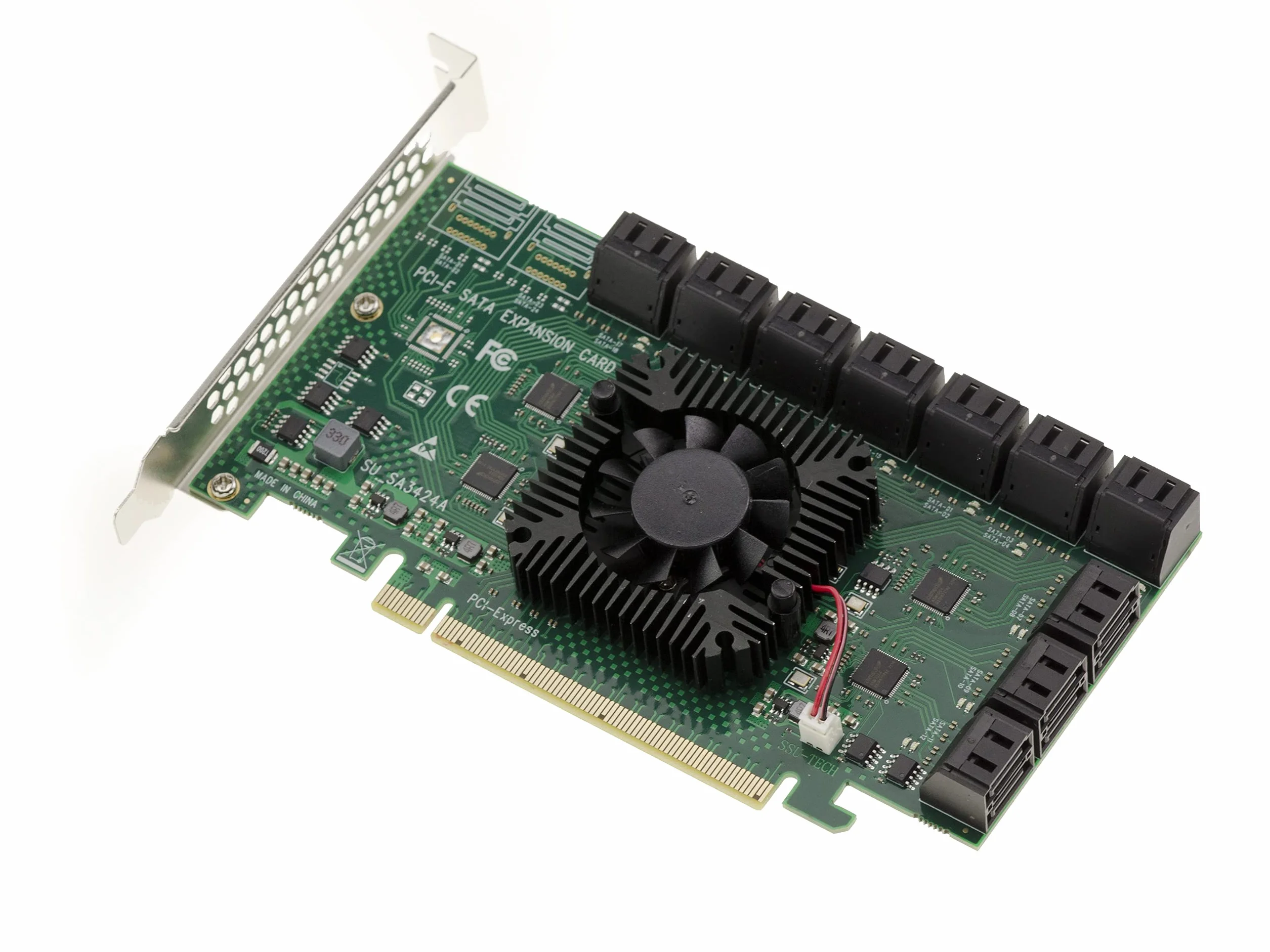 KALEA-INFORMATIQUE Scheda controller PCI Express PCIe 3.0 x16 con 20 porte per dischi rigidi SATA 6G. Chipset ASM1812 e ASM1064.