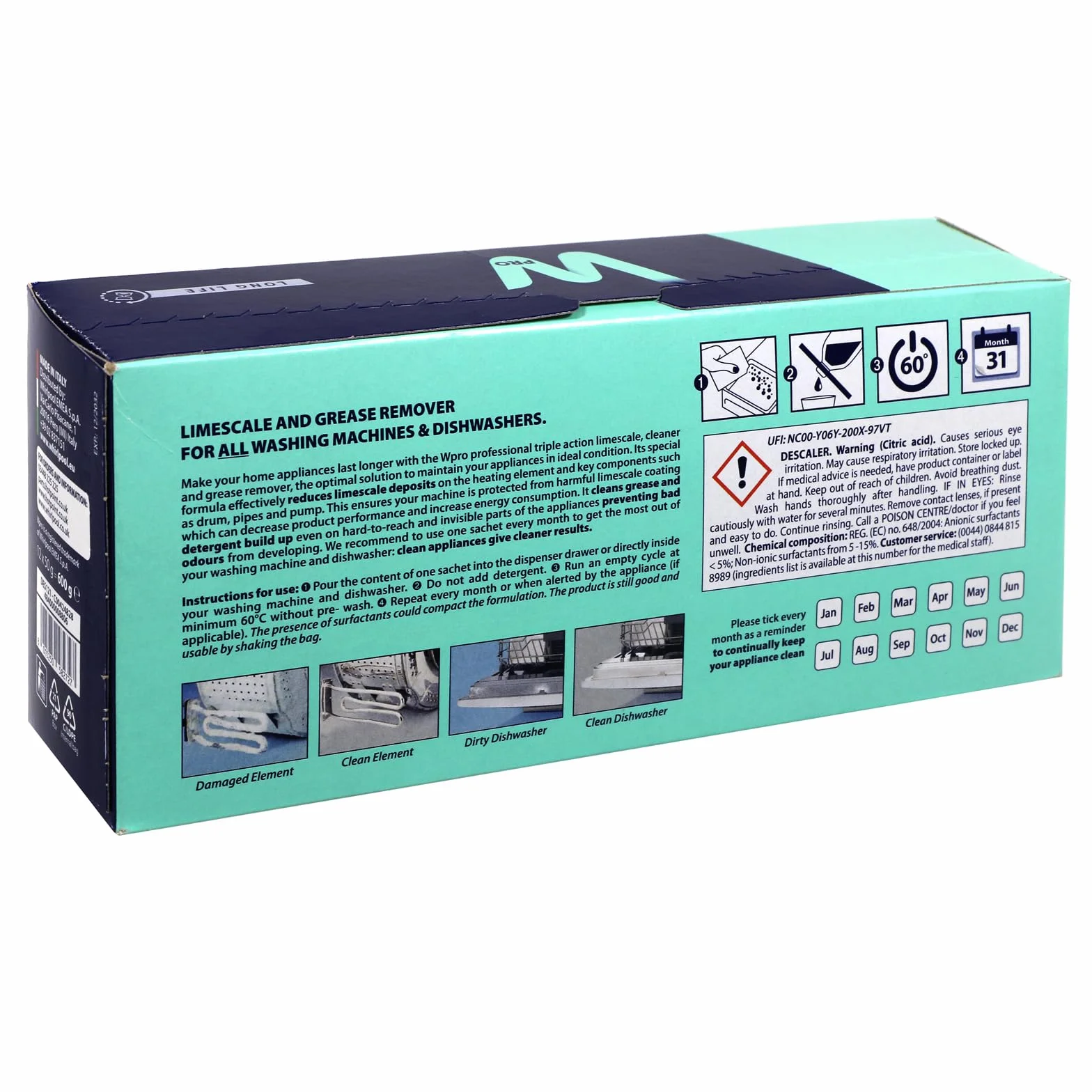 Hotpoint Disincrostante anti-calcare lavatrice lavastoviglie 12 bustine 50 g