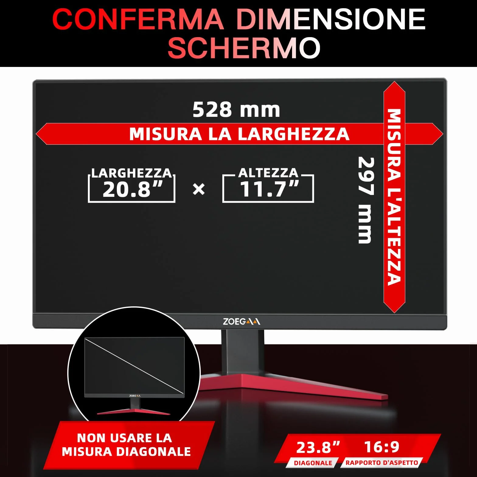 ZOEGAA Confezione da 2 Pellicole Privacy Monitor 23.8 Pollici per Computer 16:9 - Filtro Privacy Antiriflesso con Protezione Luce Blu per PC, Rimovibile a Doppia Faccia, Protezione Dati a 181°