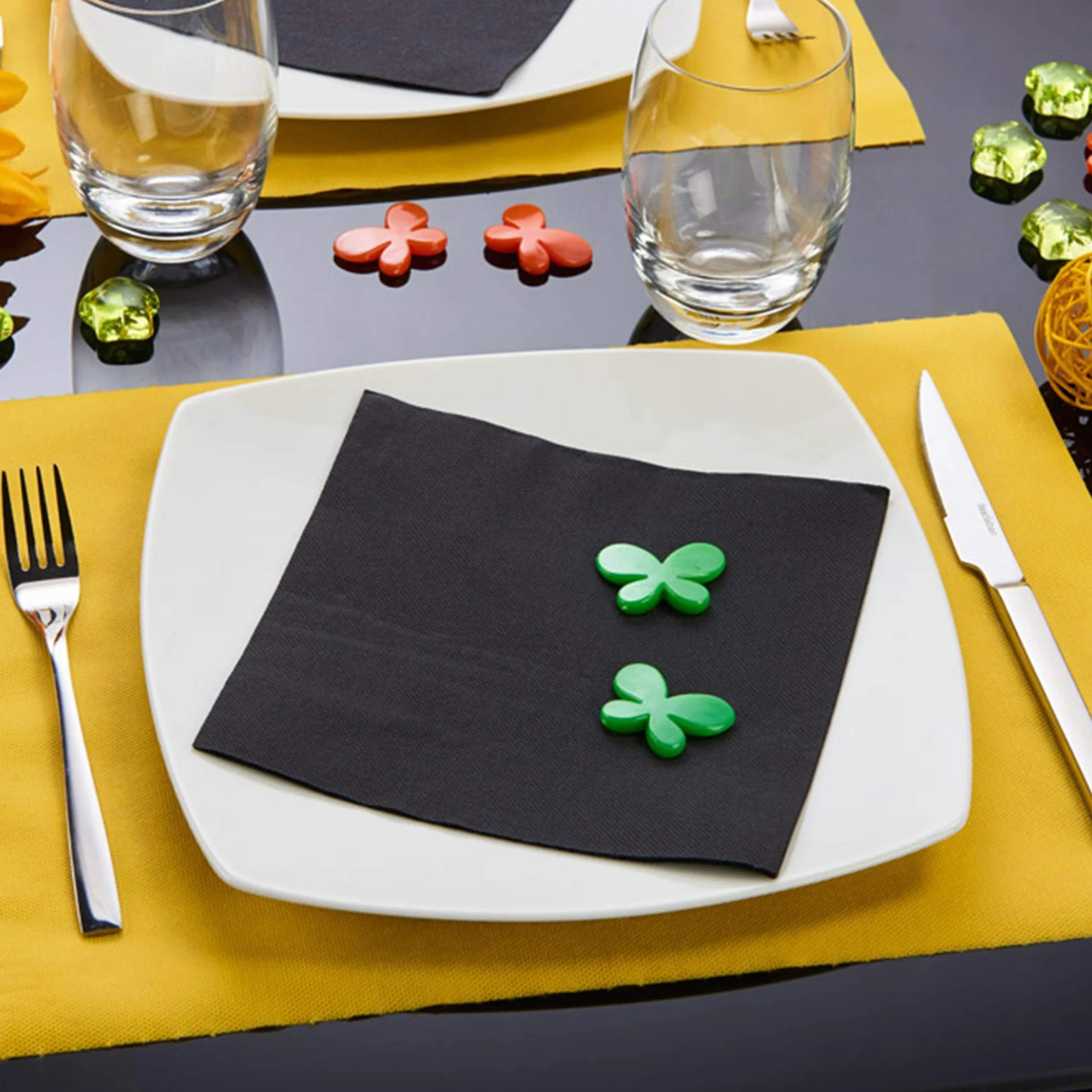 Tovaglioli di Carta Tex Touch Nero FSC 38x38 cm Set 40