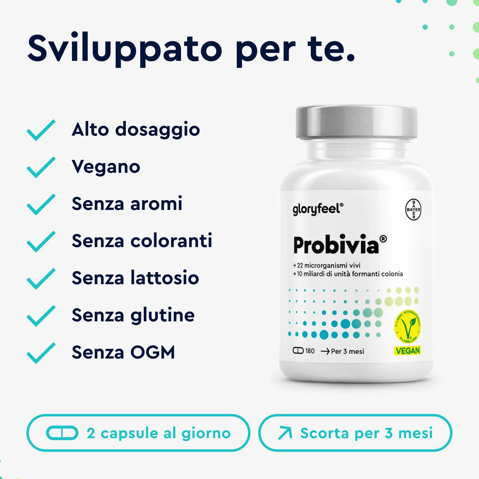 Probiotici Fermenti Lattici 180 Capsule 22 Ceppi Batterici 10 Miliardi CFU Lactobacillus Bifidobacterium Inulina