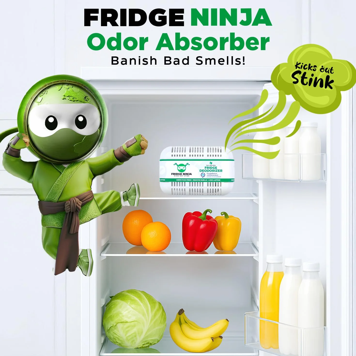 Deodoranti per frigorifero Assorbi odori Carbone attivo Frigorifero Freezer Purificatore Deumidificatore Naturale Senza Profumi 1 Unità