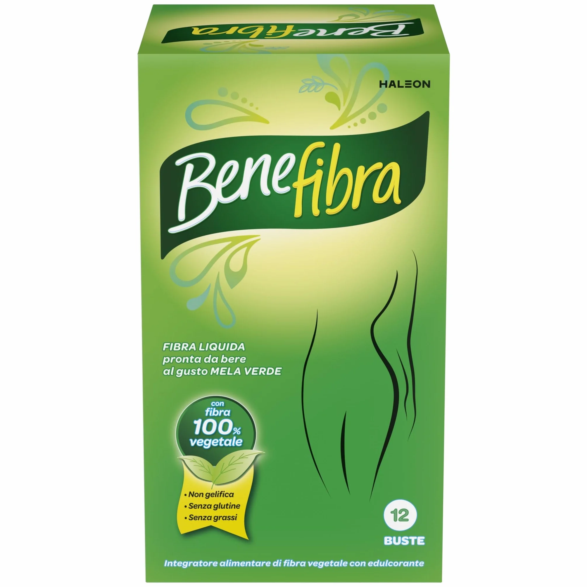 Benefibra Integratore Alimentare Fibra Flora Intestinale Gusto Mela Verde 12 Bustine