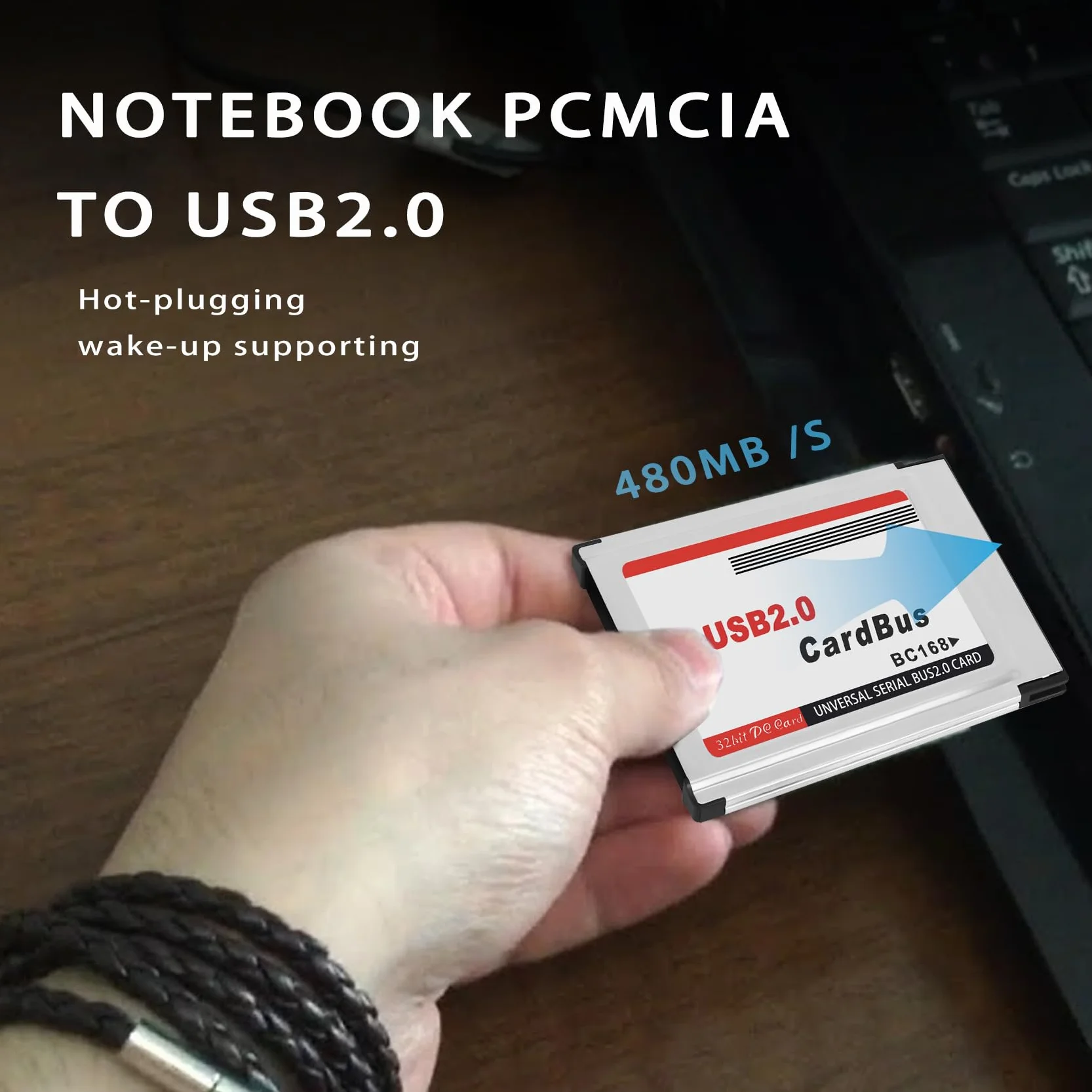 Adattatore da PCMCIA a USB 2.0 CardBus Dual 2 Porte 480M per Laptop PC Computer