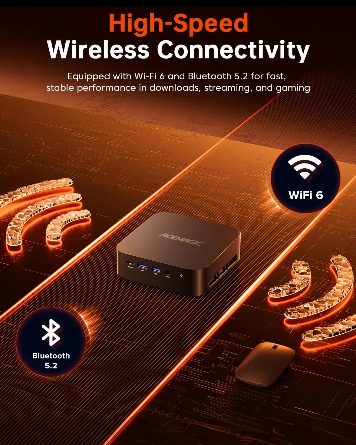 ACEMAGIC Kron Mini K1 Mini PC AMD Ryzen 5 7430U 16GB LPDDR4 RAM 512GB M.2 SSD AMD Radeon Graphics WiFi 6 BT 5.2