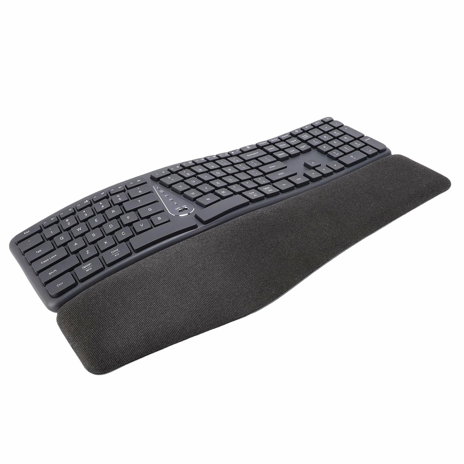 Irfora Tastiera Ergonomica Divisa, Wireless 2.4G, 111 Tasti, Ricaricabile, con Poggiapolsi imbottito.
