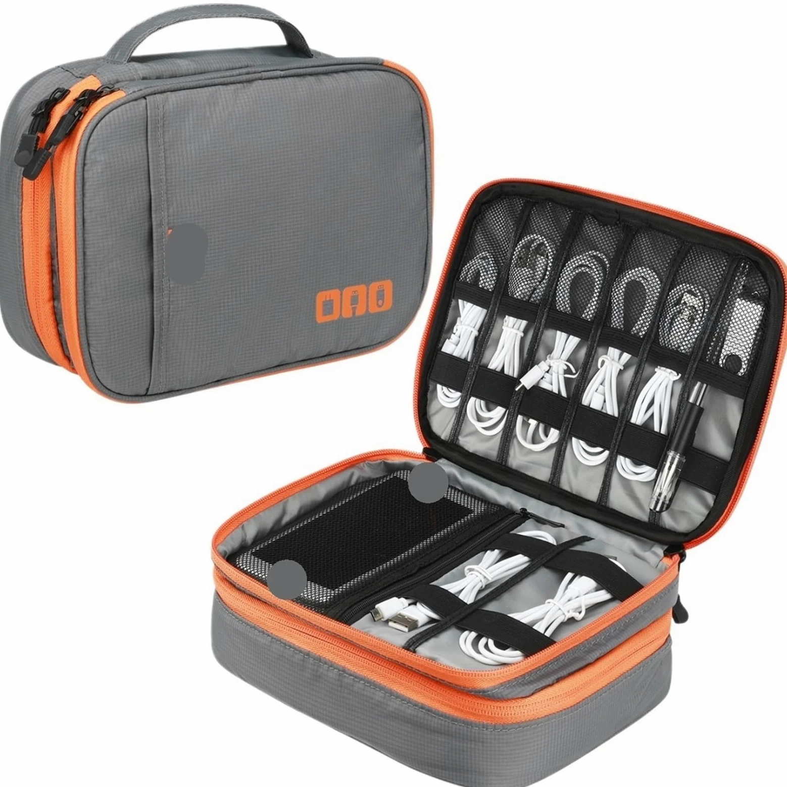 Borsa Organizer Per Cavi Custodia Da Viaggio For Accessori Elettronici Portatili 1PC, Borsa Organizer Cavi, Il Trasporto Di, Alimentazione, Unità Flash USB, Caricabatterie(Gray L)
