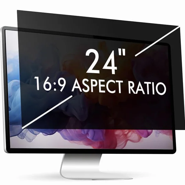 Filtro privacy per monitor da 24 pollici, pellicola protettiva per computer, protezione da sguardi indiscreti, rimovibile, anti luce blu, filtro privacy, protezione antiriflesso, 16:9 (531 x 298
