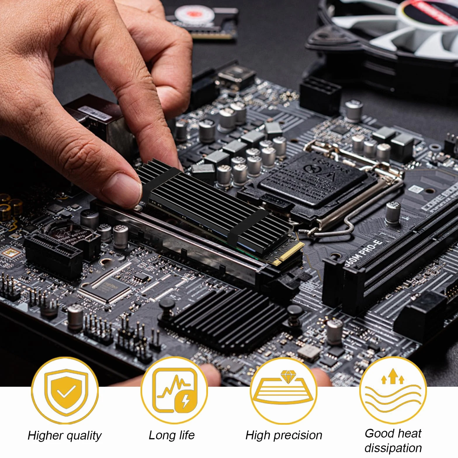8 Pack M.2 2280 Nvme SSD dissipatore di Calore con Pad Termico Lega di Alluminio dissipatore di Calore di Raffreddamento per Computer Portatile, 70x22x3mm