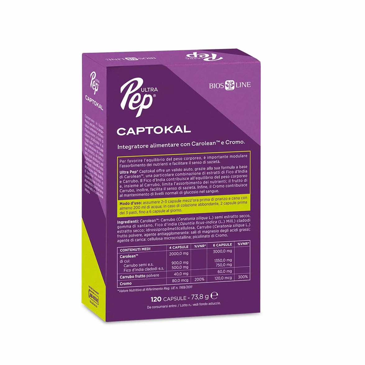 BIOS LINE Integratore Alimentare Carolean Fico d'India e Carrubo 120 Capsule