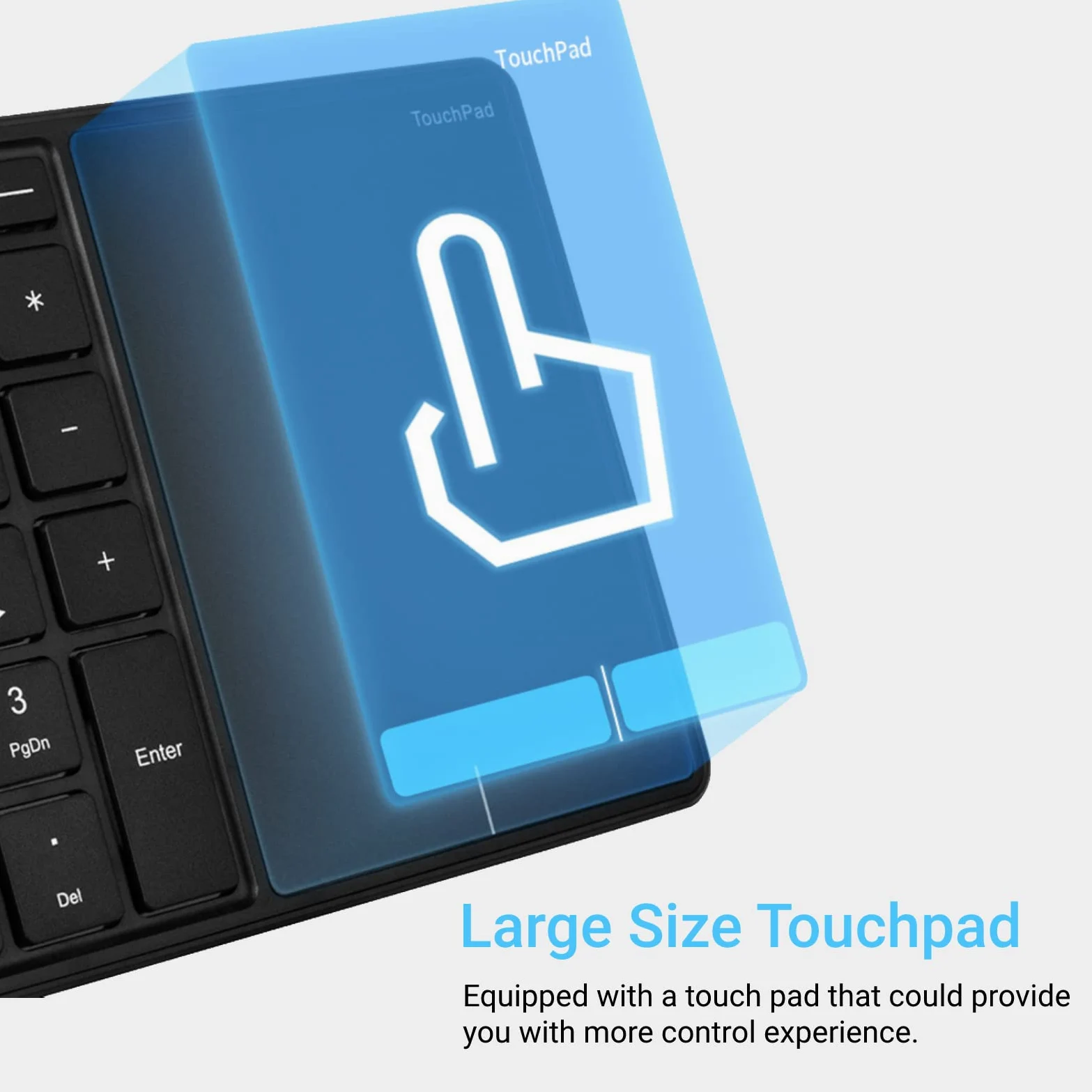 Yunseity Tastierino Numerico Wireless 2.4G con Touchpad, Tastierino Numerico Portatile Bluetooth a 22 Tasti, Tastiera Numerica Ricaricabile USB C per Contabilità Finanziaria(Nero)