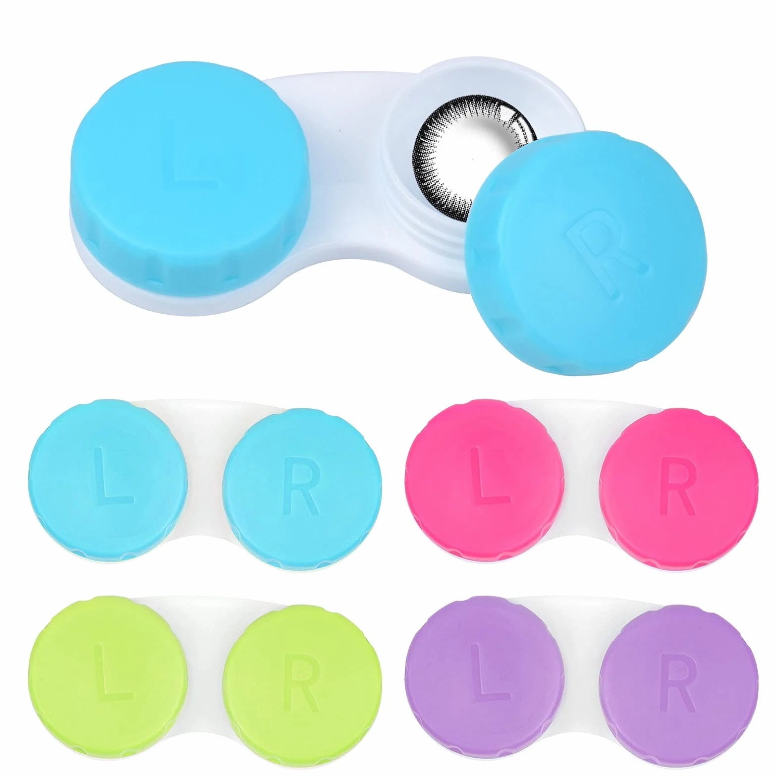 Jinlaili Custodia per Lenti a Contatto 20 Pezzi, Contenitori da Viaggio Porta Lenti, Scatola Kit Colorato