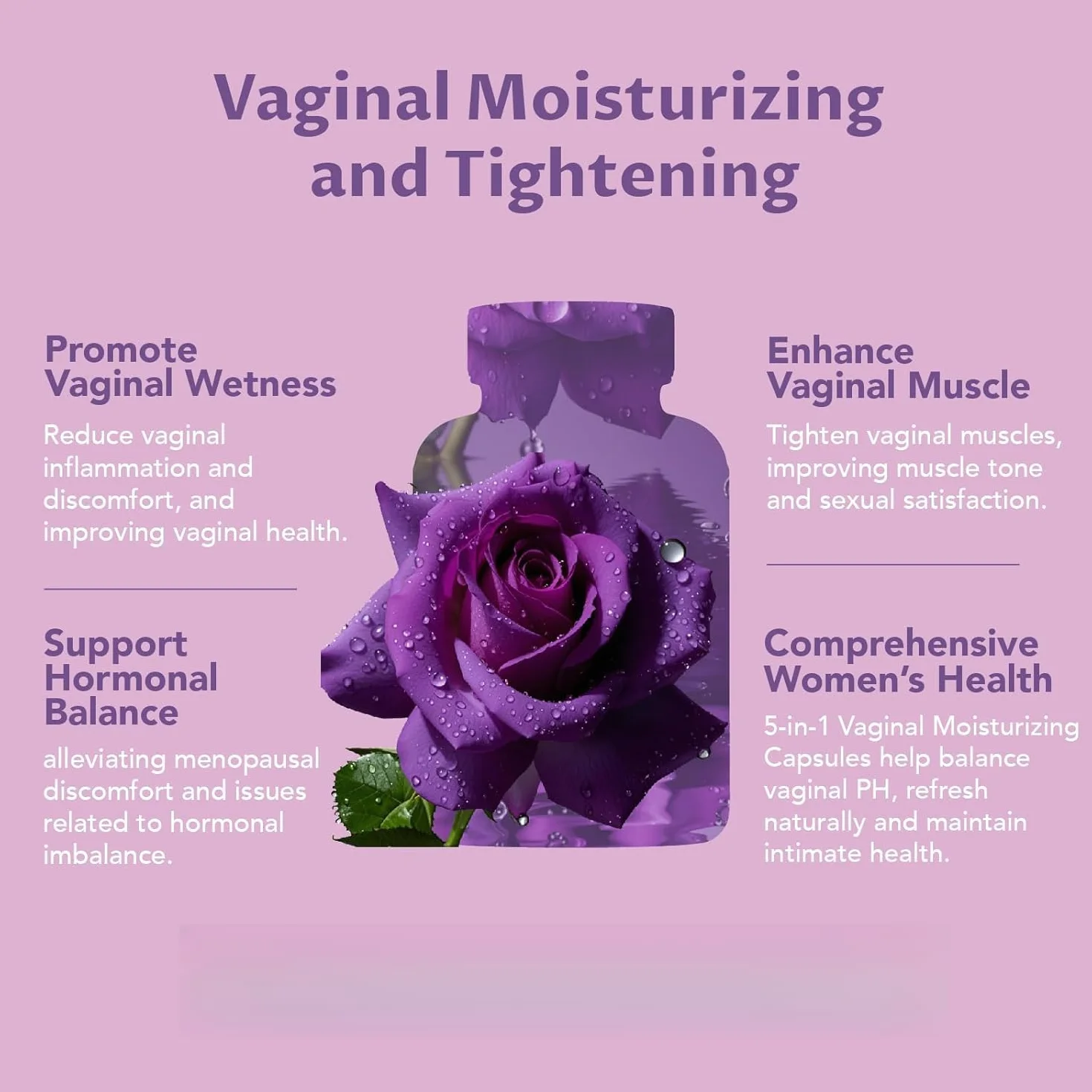 Rafforzamento vaginale per le donne, sostegno elasticità, equilibrio pH, sollievo secchezza intima