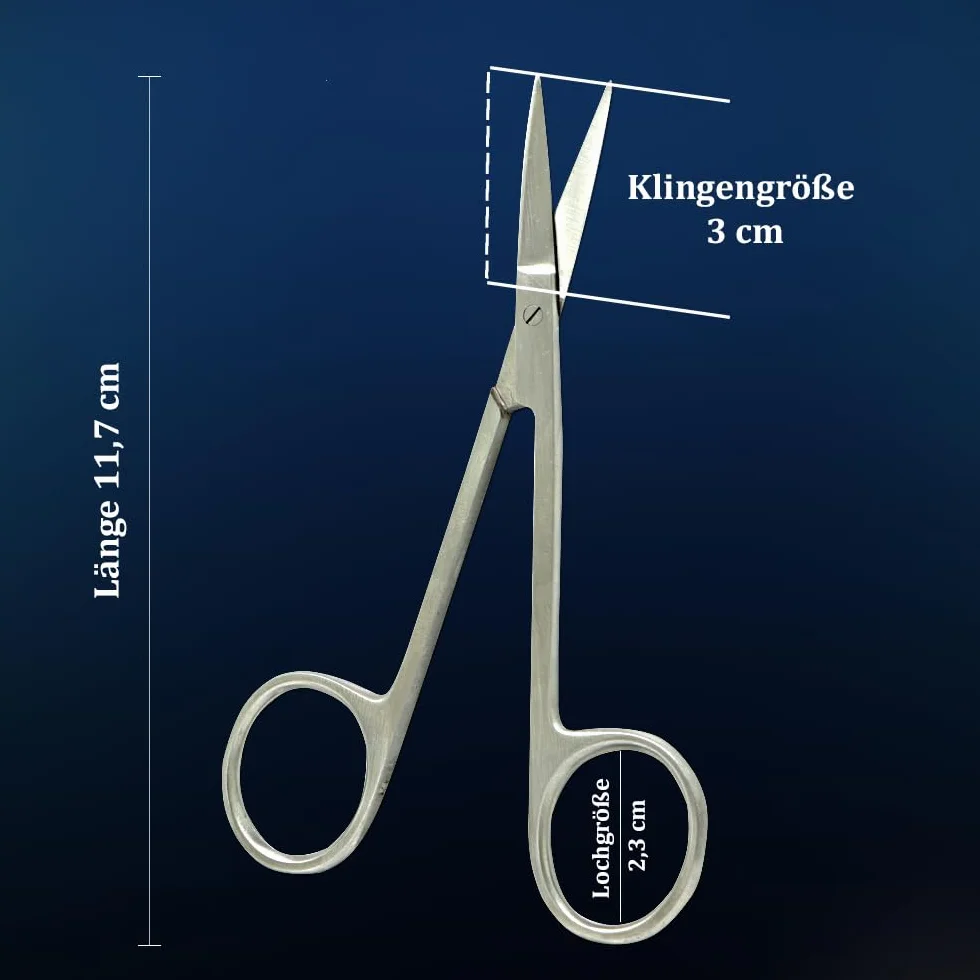 Forbici per baffi e barba professionali in acciaio inossidabile 11,5 cm con custodia