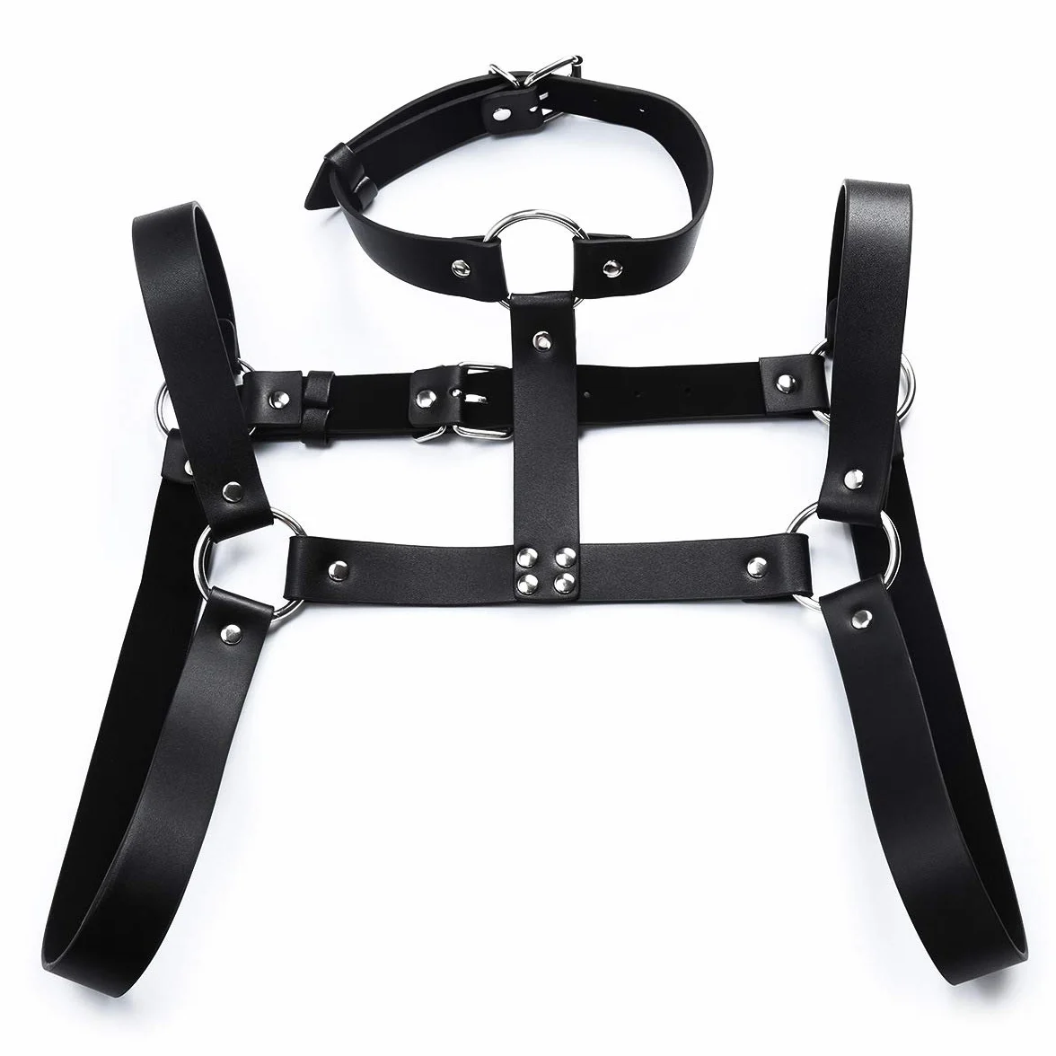 Imbracatura toracica in pelle da uomo Punk Cinturino pettorale regolabile Bondage Costumi da festa cosplay