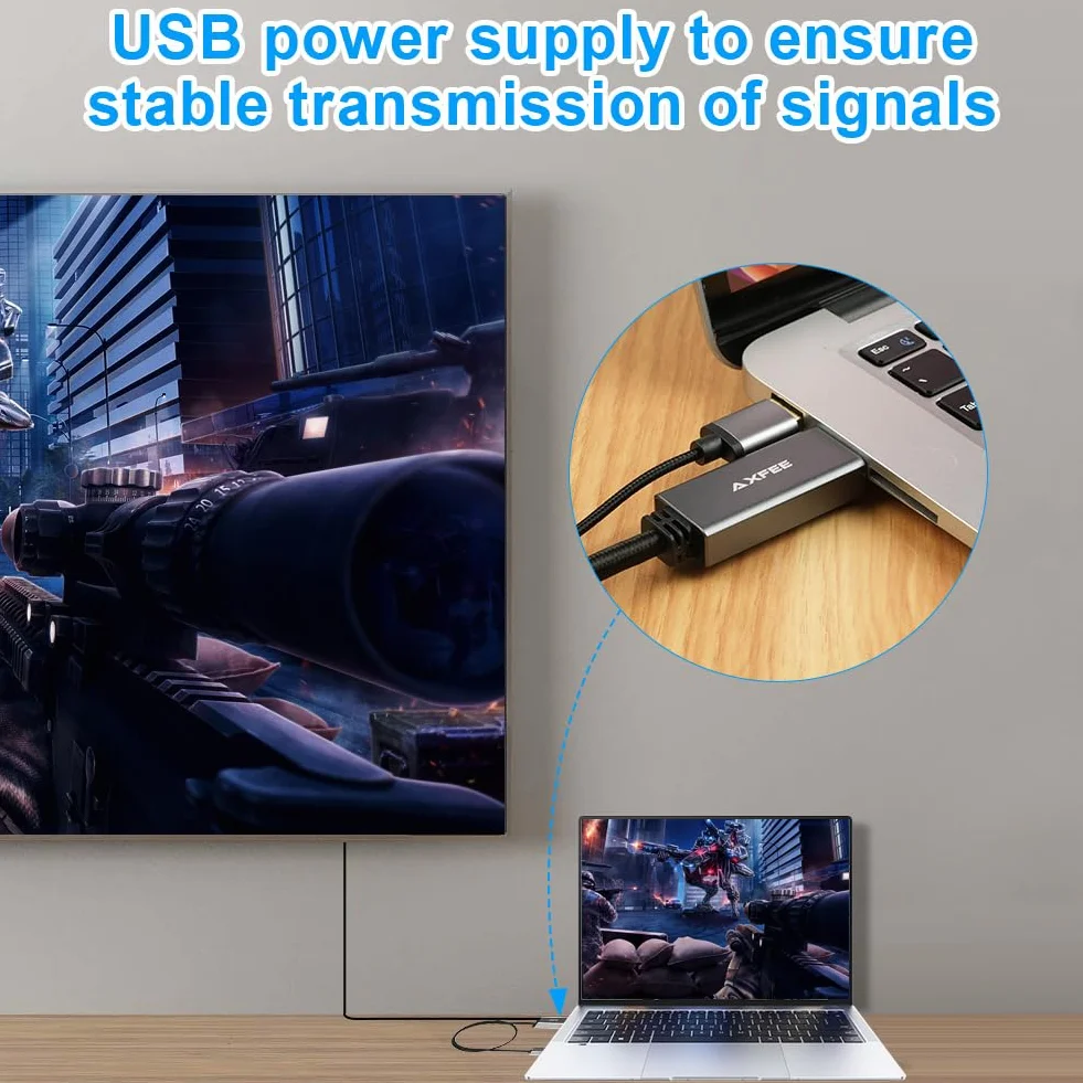 AXFEE Cavo HDMI a DisplayPort, 1.8 M Sorgente HDMI a Monitor DisplayPort Maschio, Compatibile con PC Scheda Grafica Laptop PS5 Xbox One(360), Supporta 4K@60Hz 2K@144Hz 1080P@165Hz