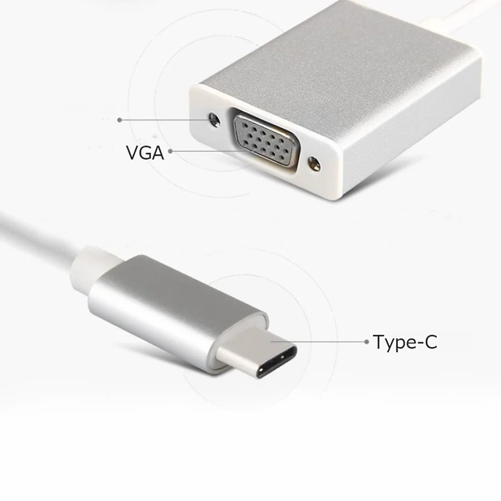 Adattatore USB C a SVGA Convertitore Thunderbolt 3 per MacBook Pro 2019/2018/2017 MacBook Air iPad Pro 2018 iPad Air 5/4 Samsung Galaxy S10/S9