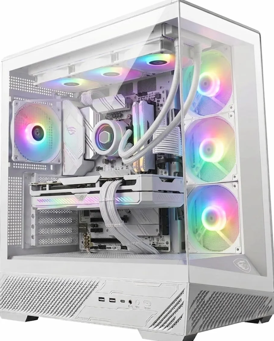 Pc Gaming RYZEN 7 7800X3D Bianco - Scheda video RTX 5060 TI - RAM 32GB DDR5 6000mhz - Nvme 1TB Pci gen4 - Dissipatore a Liquido 360mm - Wifi e Bluetooth - Windows 11
