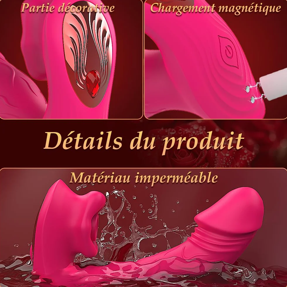 Vibratore Clitoride Donna Professionale Wireless con Telecomando App 9 Modalità
