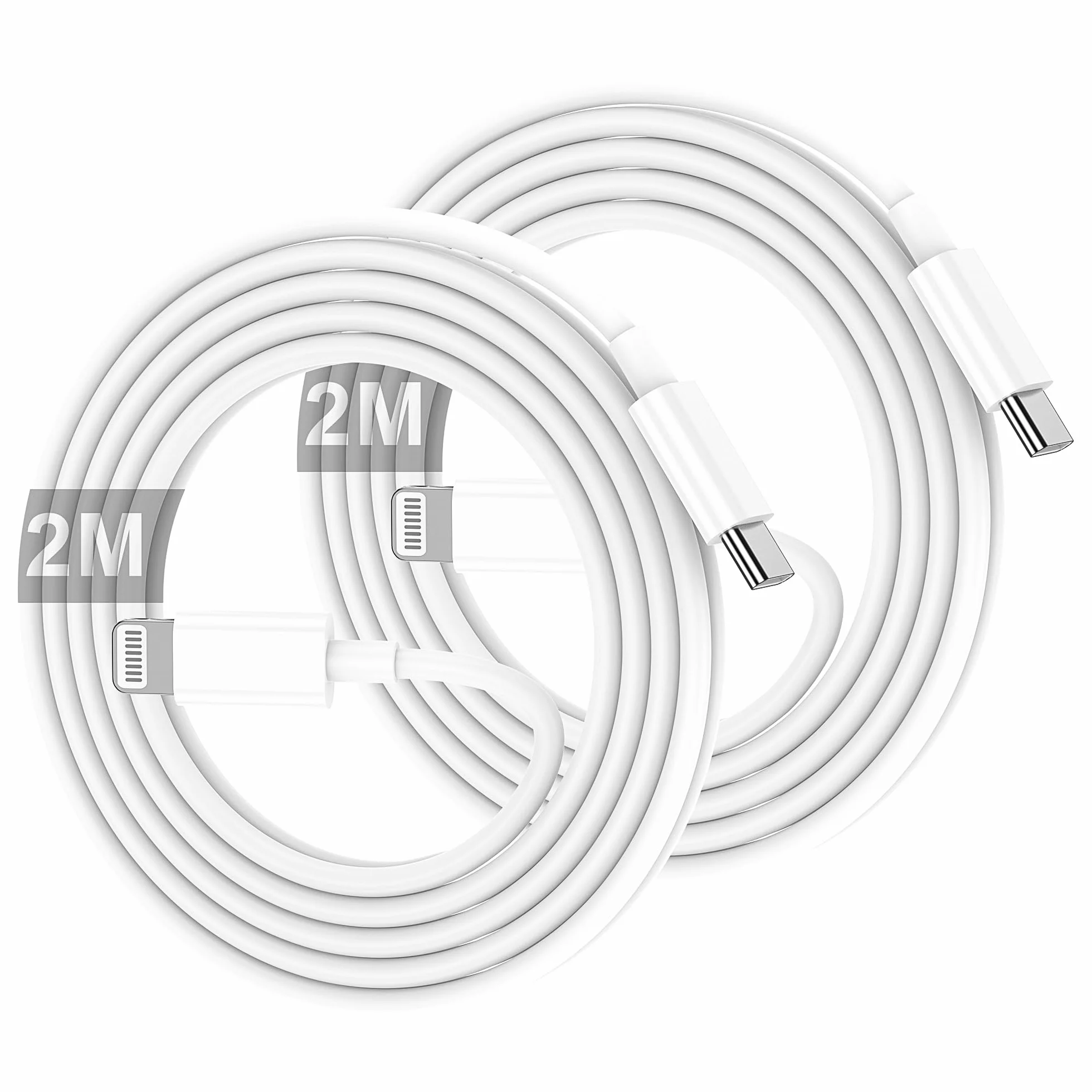 Cavo USB C Lightning 2M MFI Certificato Ricarica Rapida per iPhone 14/13/12/11/Xs/8/7/6s/6 Plus iPad