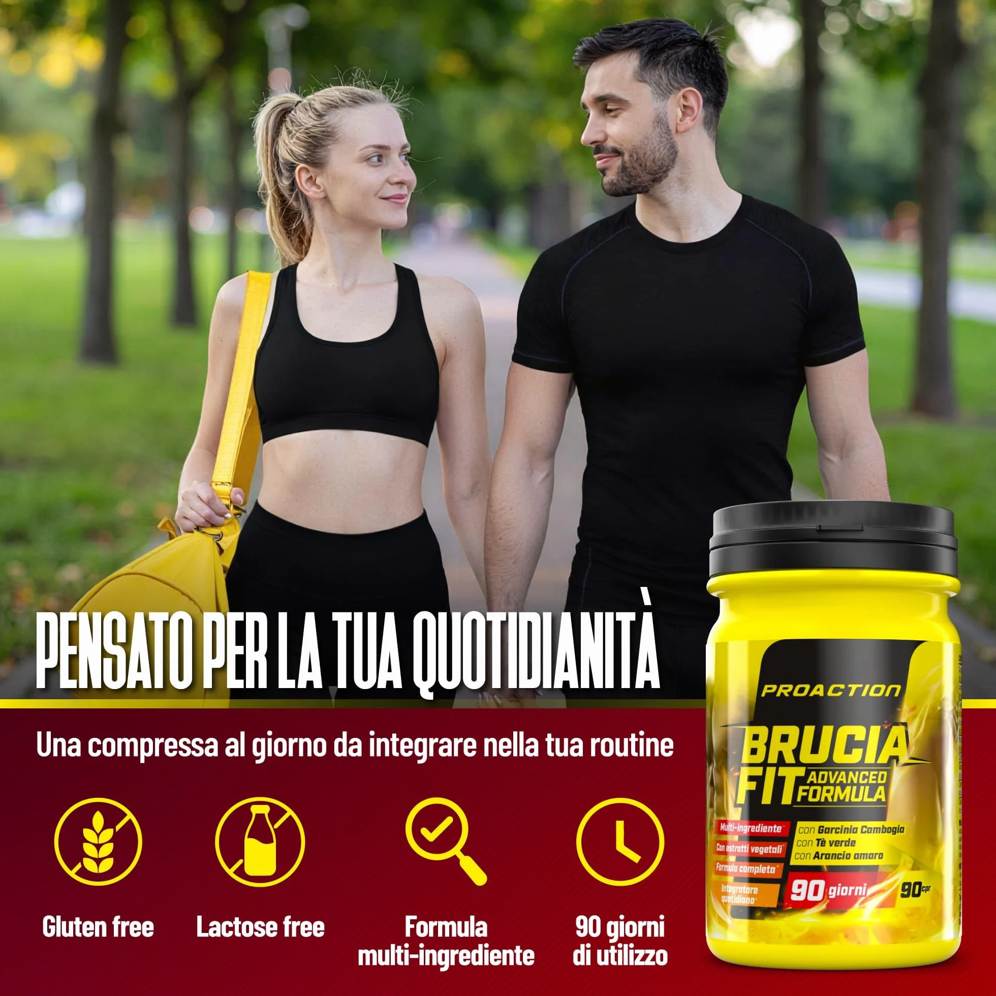 Integratore alimentare Garcinia Cambogia Arancio Amaro Tè Verde Maté Guaranà Zenzero Cola Noci Caffeina Anidra 90 compresse