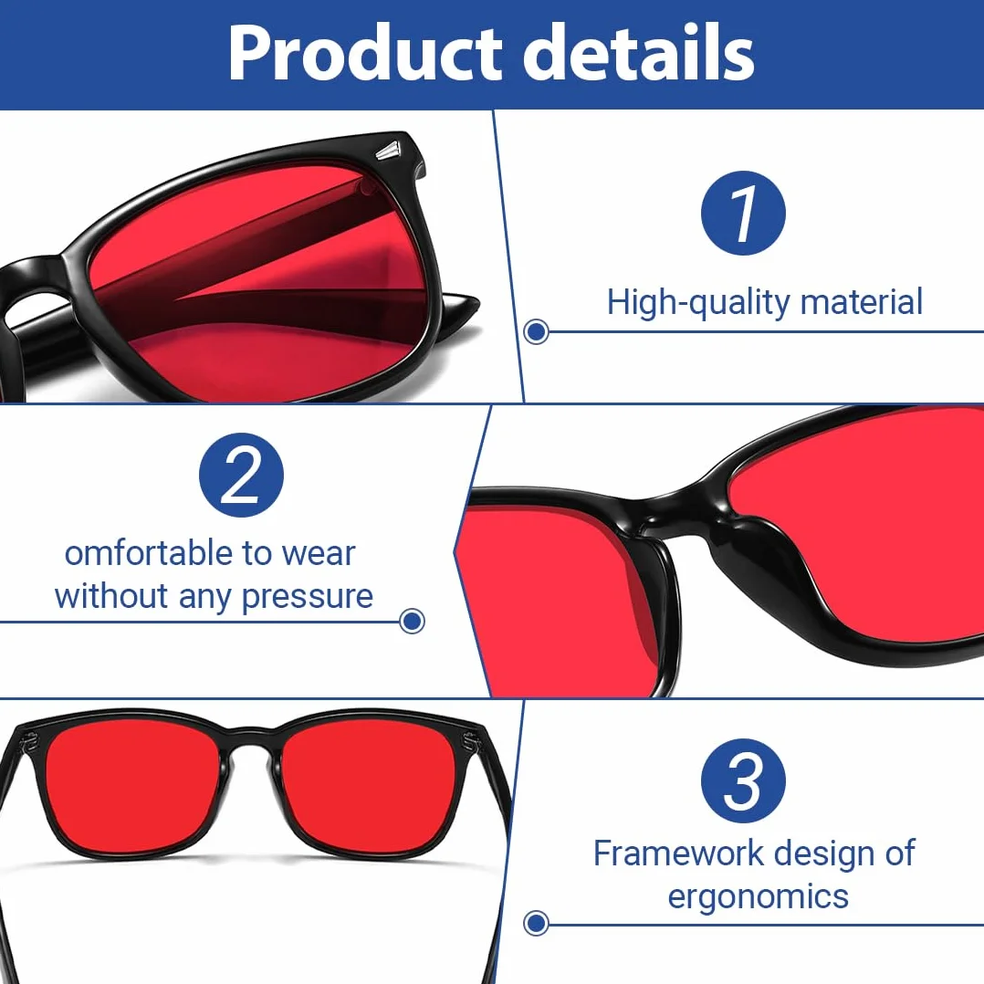 Occhiali Blue Blocker Lenti Rosse 99% Anti Luce Blu Uomo TR90 Computer Filtro Luce Blu Donna