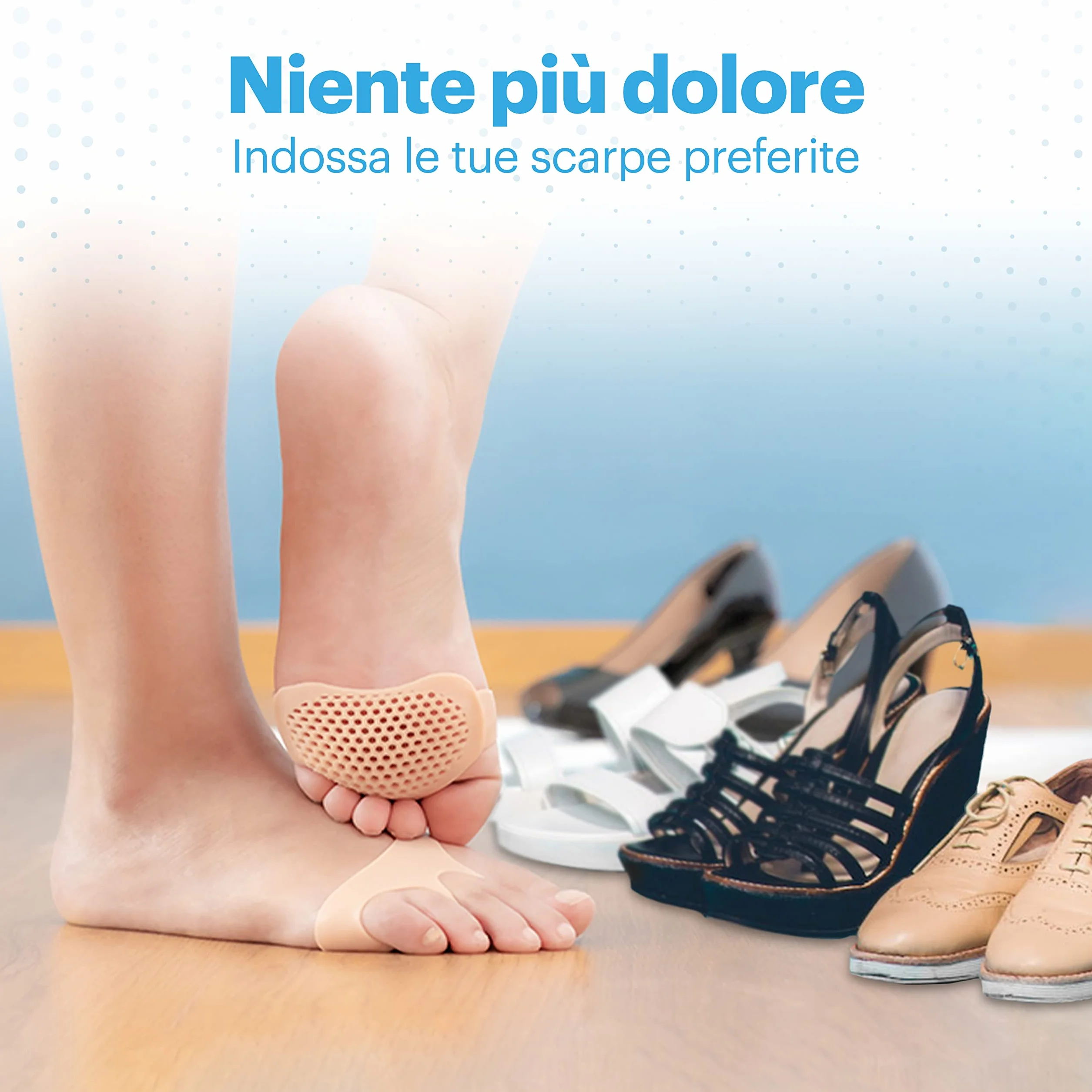 Cuscinetti Metatarsali in Gel per Avampiede Professionali 4 Pezzi Sollievo Dolori Vesciche
